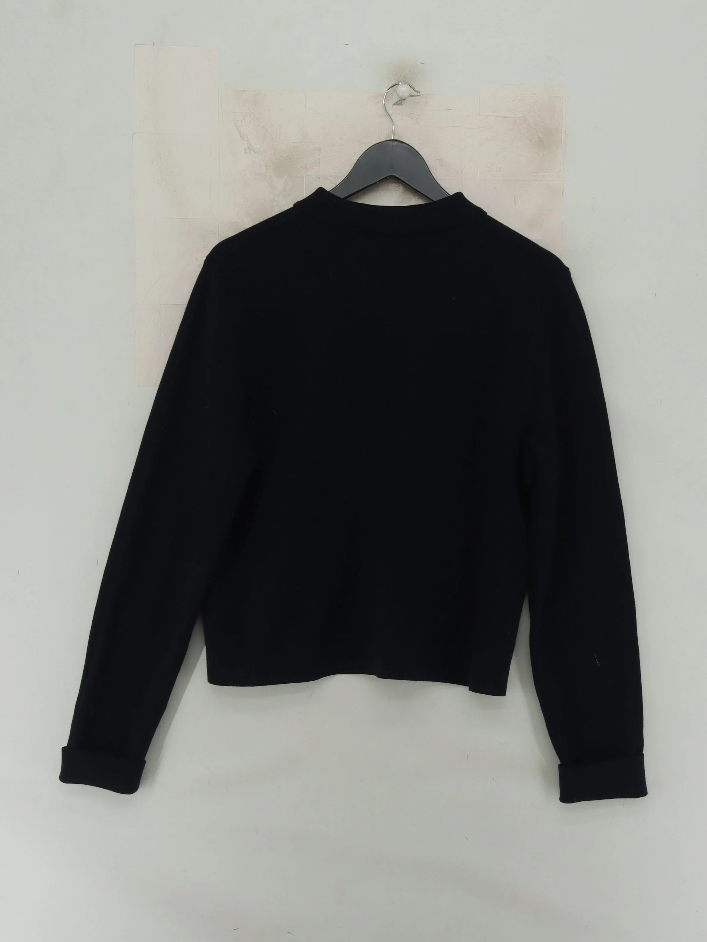 Hobbs Women's Cardigan M Black Wool with Cotton Round Neck Cardigan - Image 2