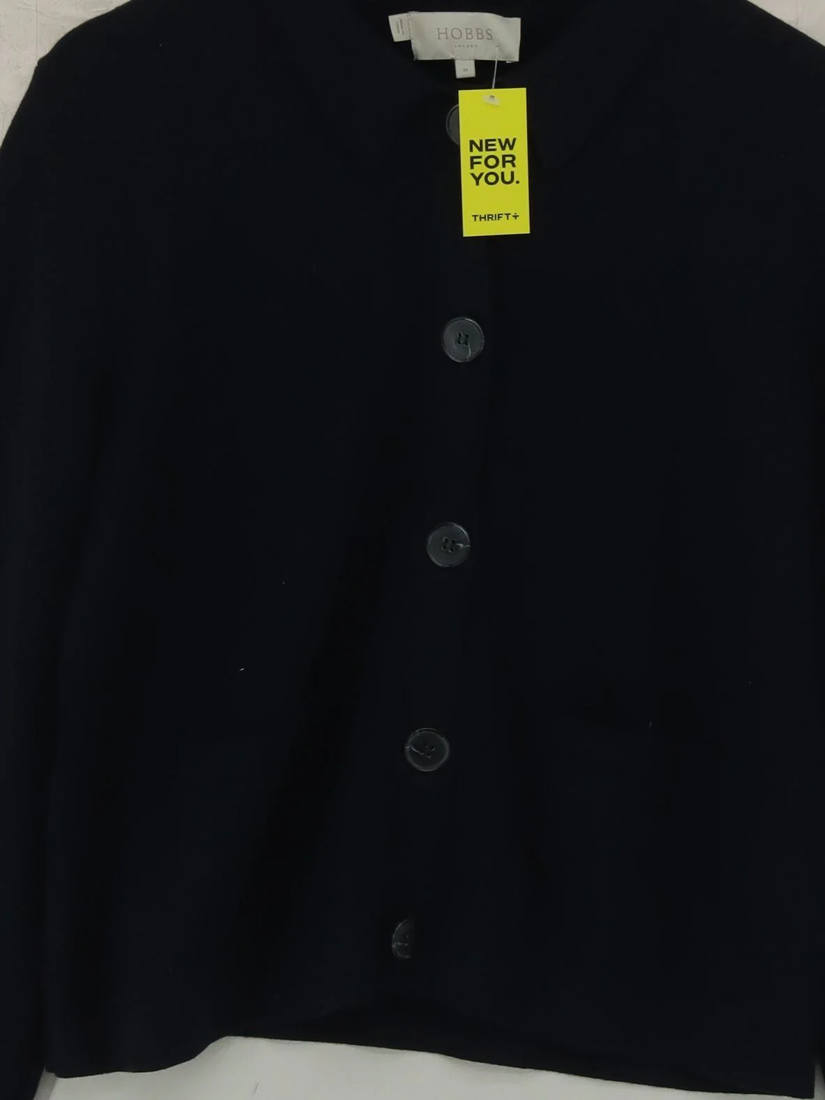Hobbs Women's Cardigan M Black Wool with Cotton Round Neck Cardigan - Image 3