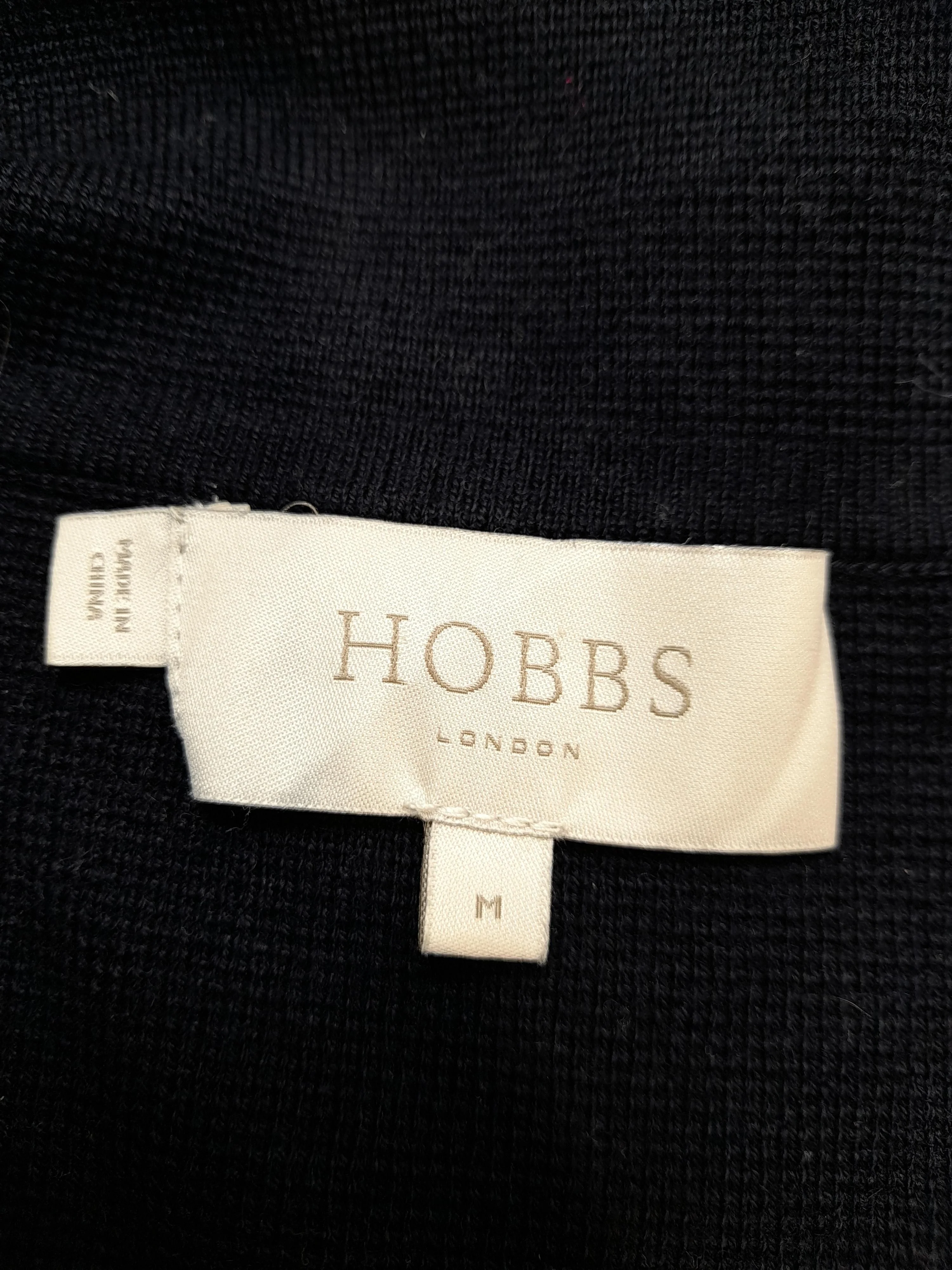 Hobbs Women's Cardigan M Black Wool with Cotton Round Neck Cardigan - Image 5