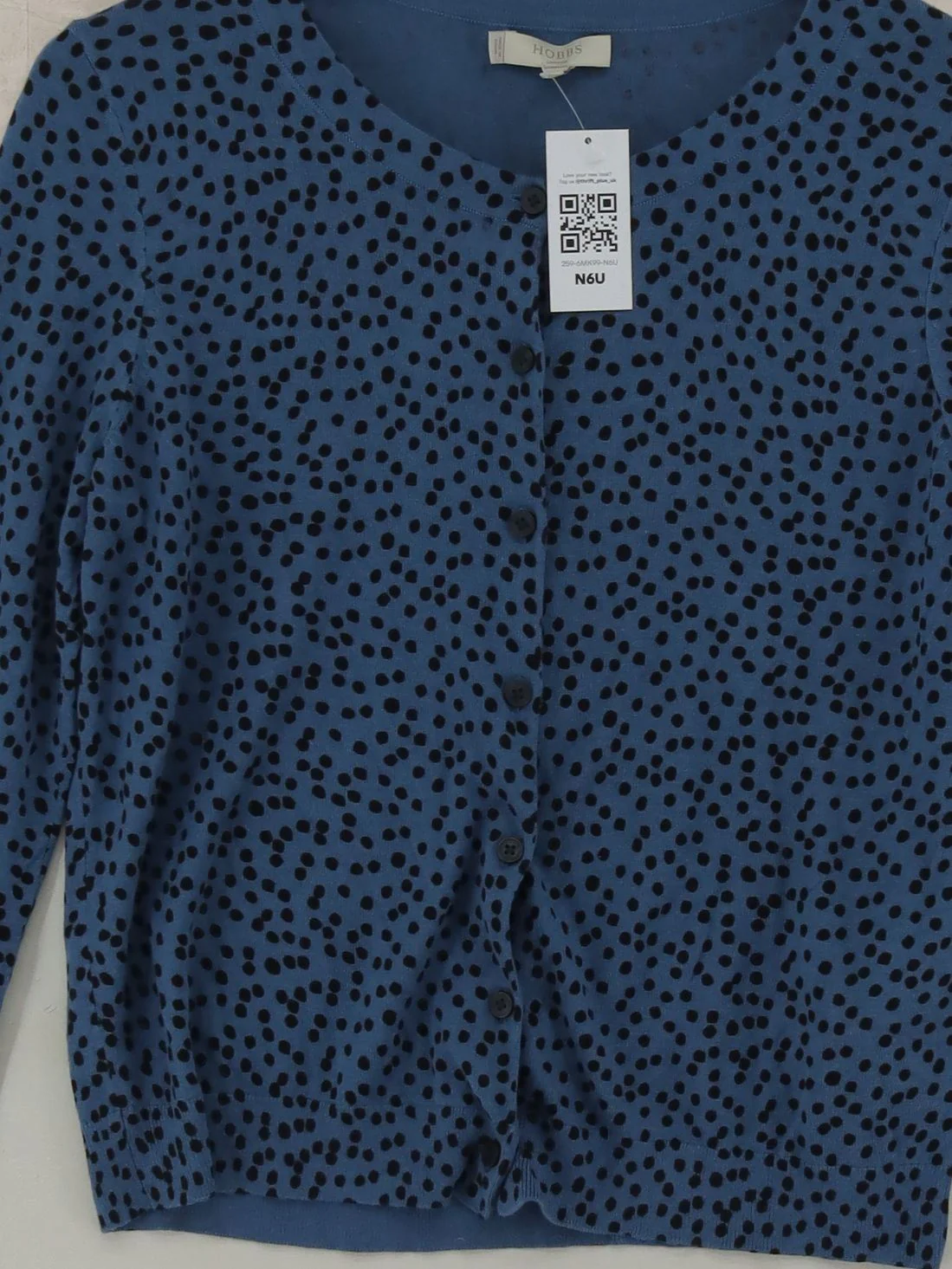 Hobbs Women's Cardigan M Blue Viscose with Cotton Cardigan - Image 3