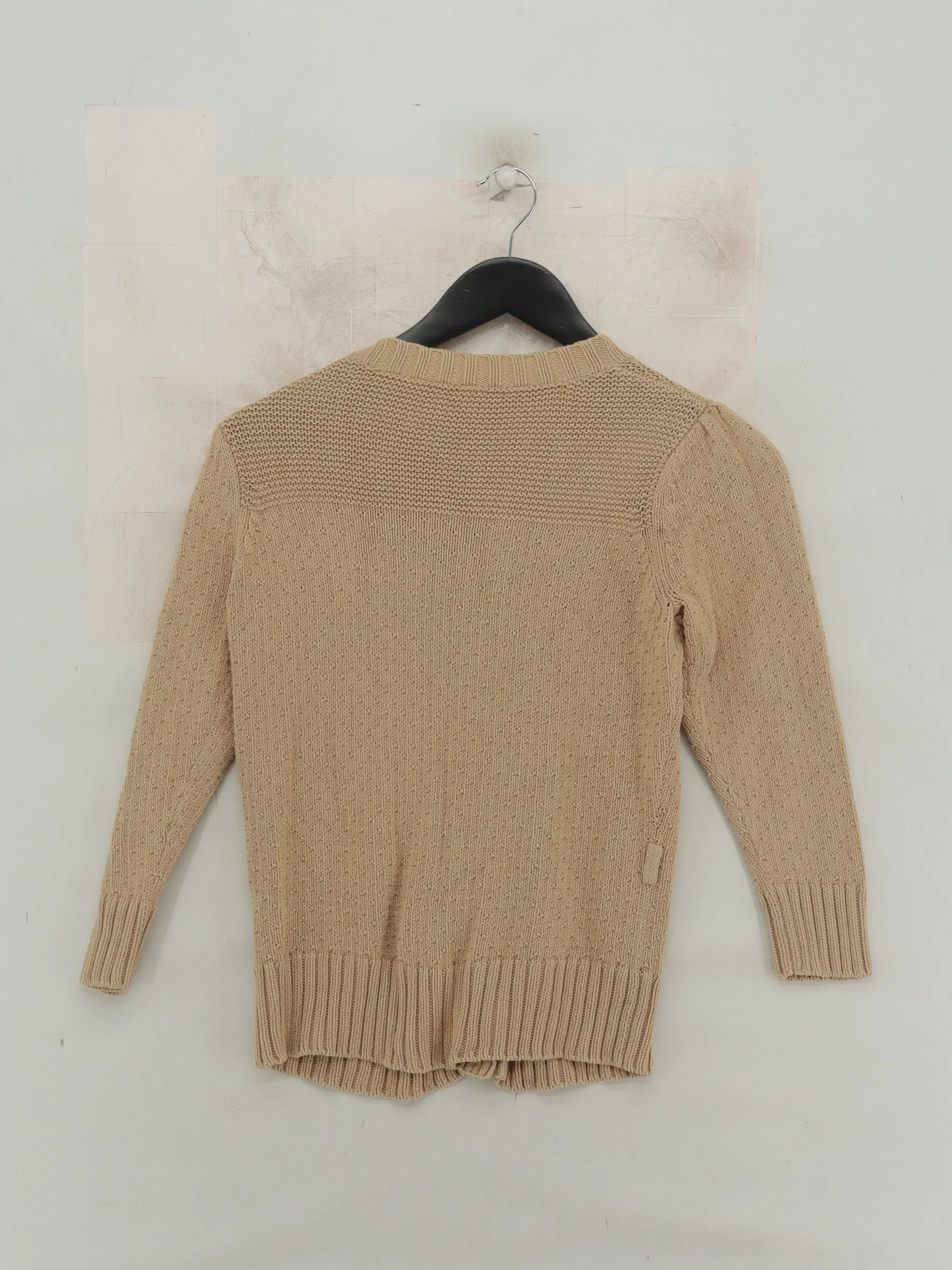 Hobbs Women's Cardigan UK 10 Tan 100% Cotton Round Neck Cardigan - Image 2