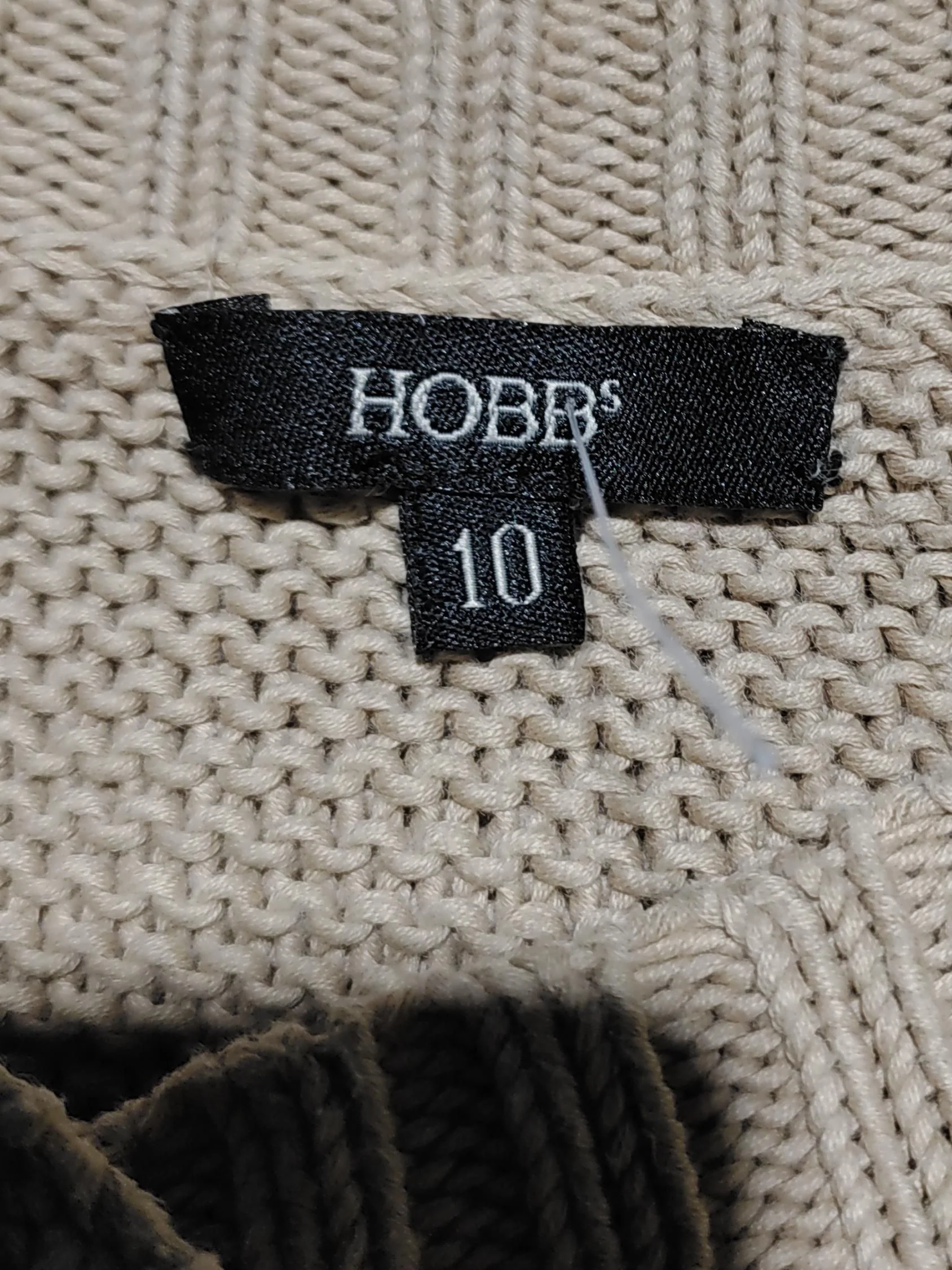Hobbs Women's Cardigan UK 10 Tan 100% Cotton Round Neck Cardigan - Image 5