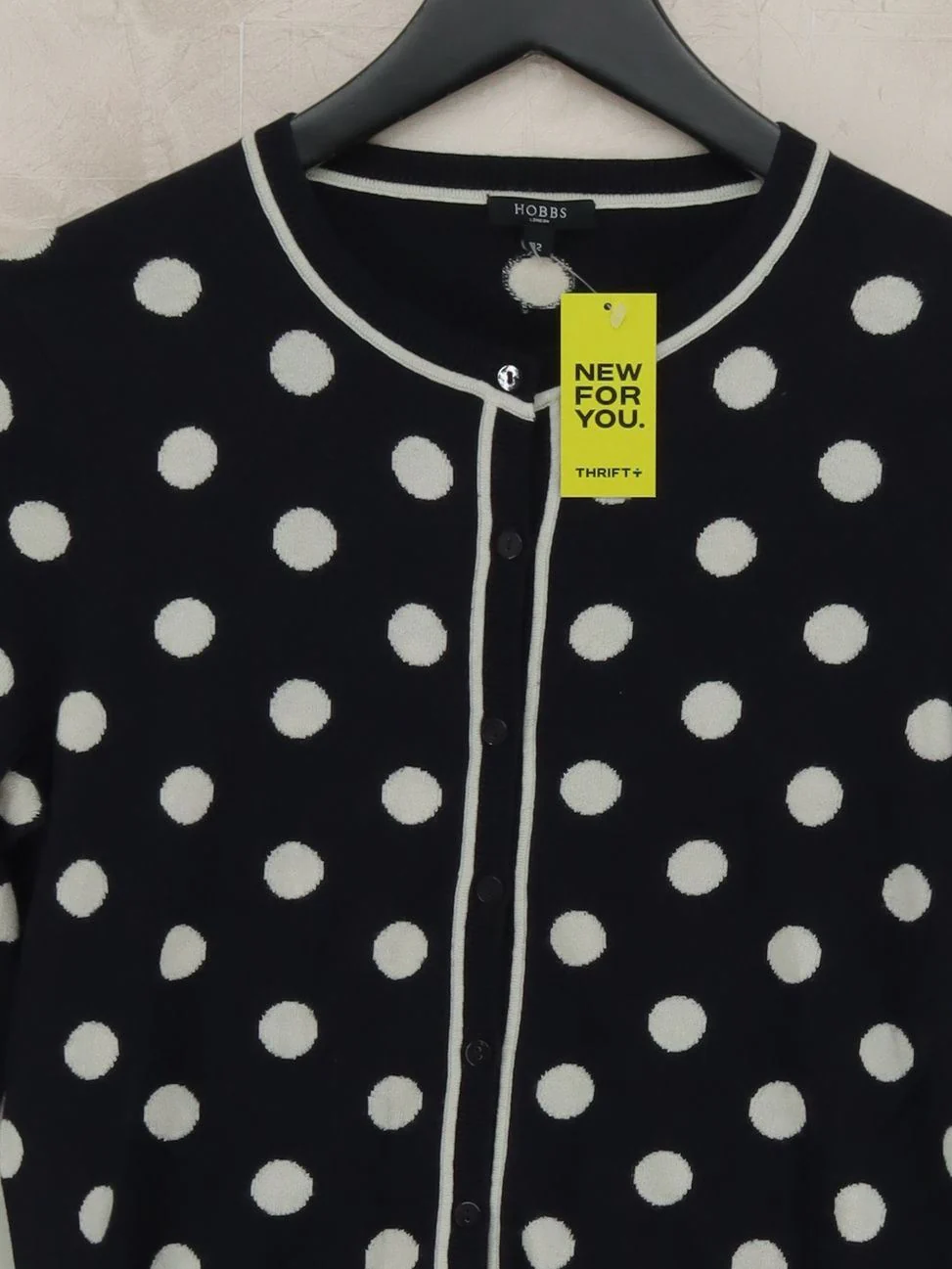 Hobbs Women's Cardigan UK 12 Black Cotton with Viscose, Polyamide Cardigan - Image 3