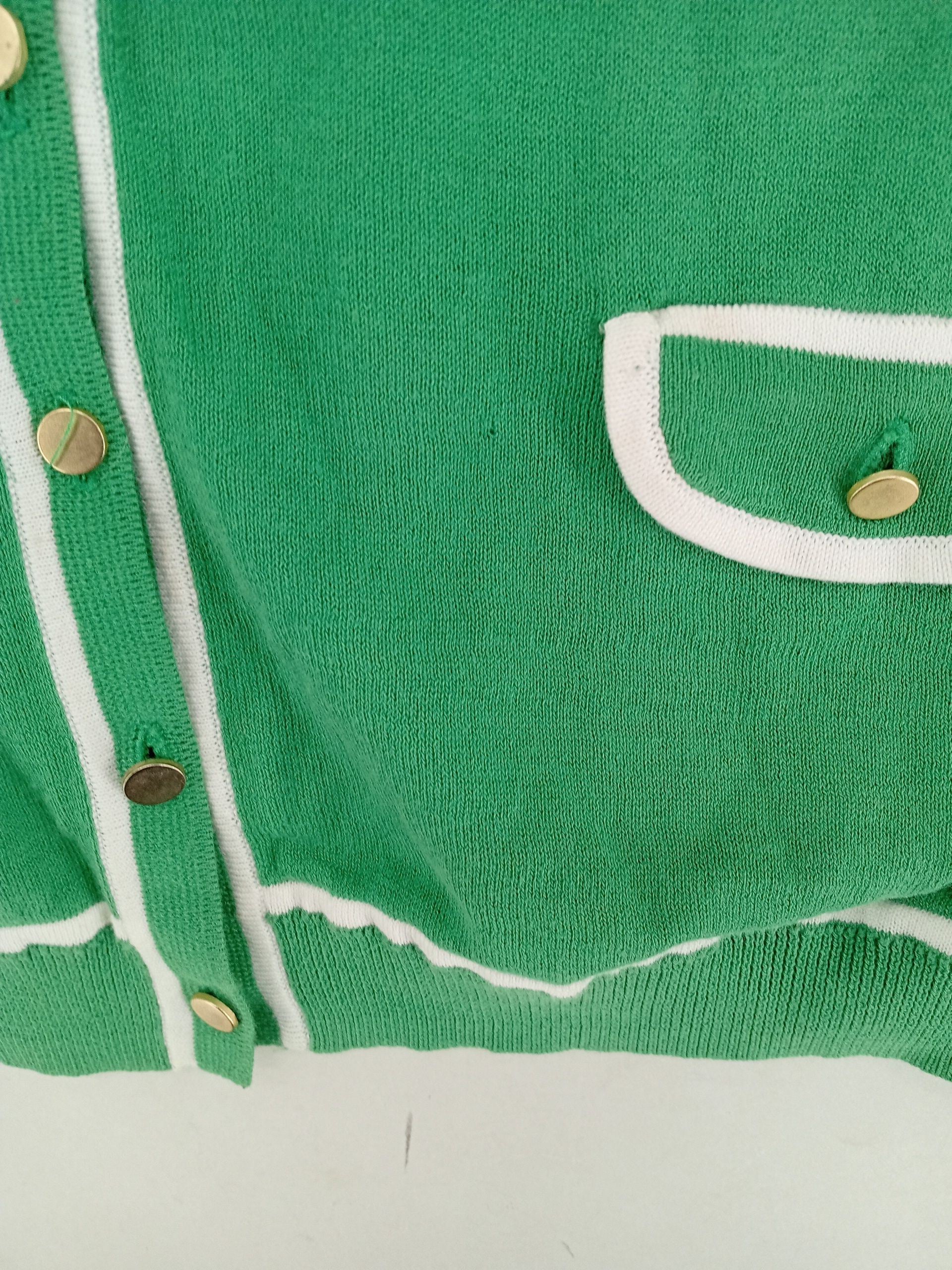 Hobbs Women's Cardigan UK 12 Green 100% Cotton V-Neck Cardigan - Image 5