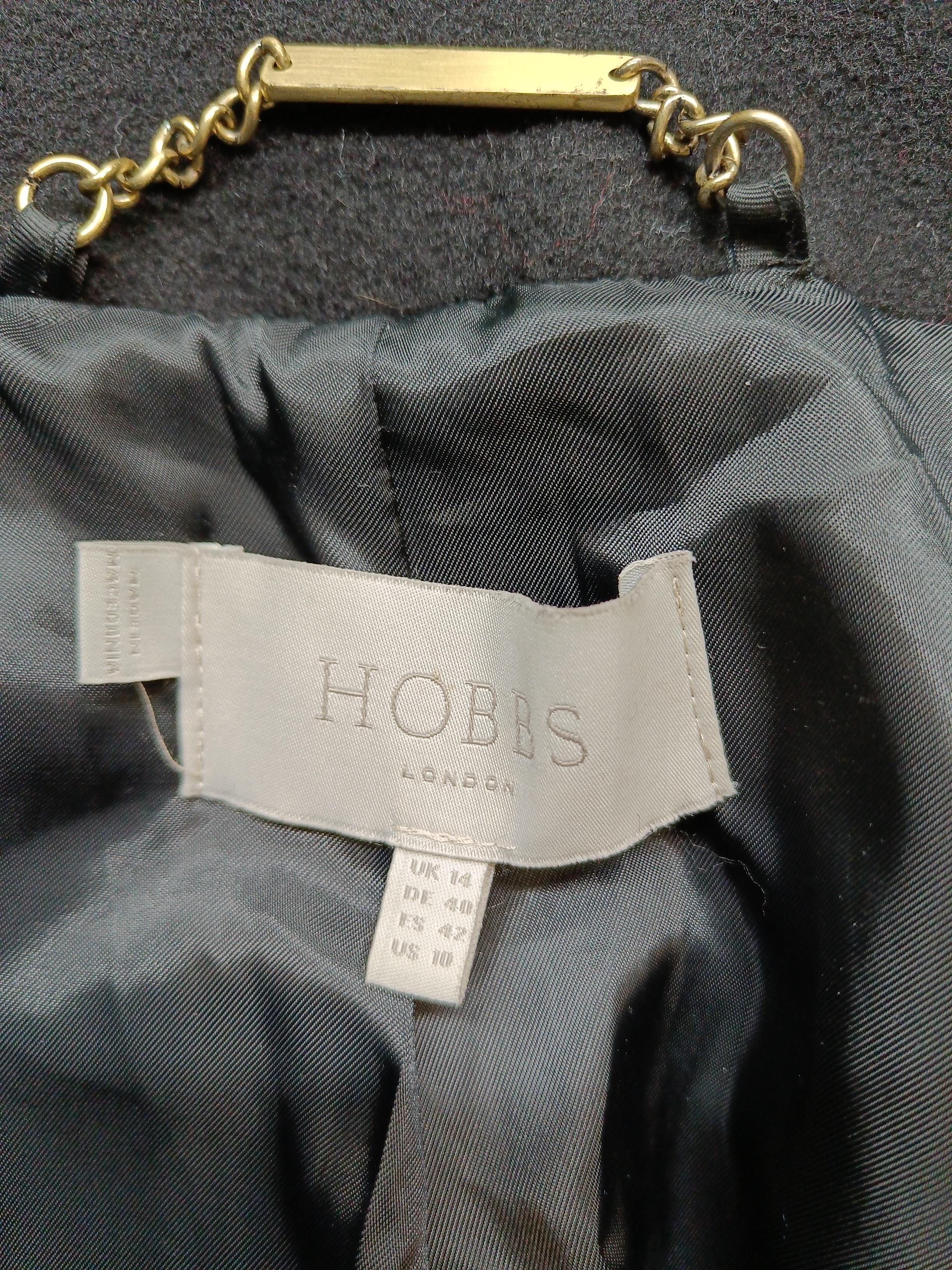 Hobbs Women's Coat UK 14 Black Wool with Polyamide Overcoat - Image 5