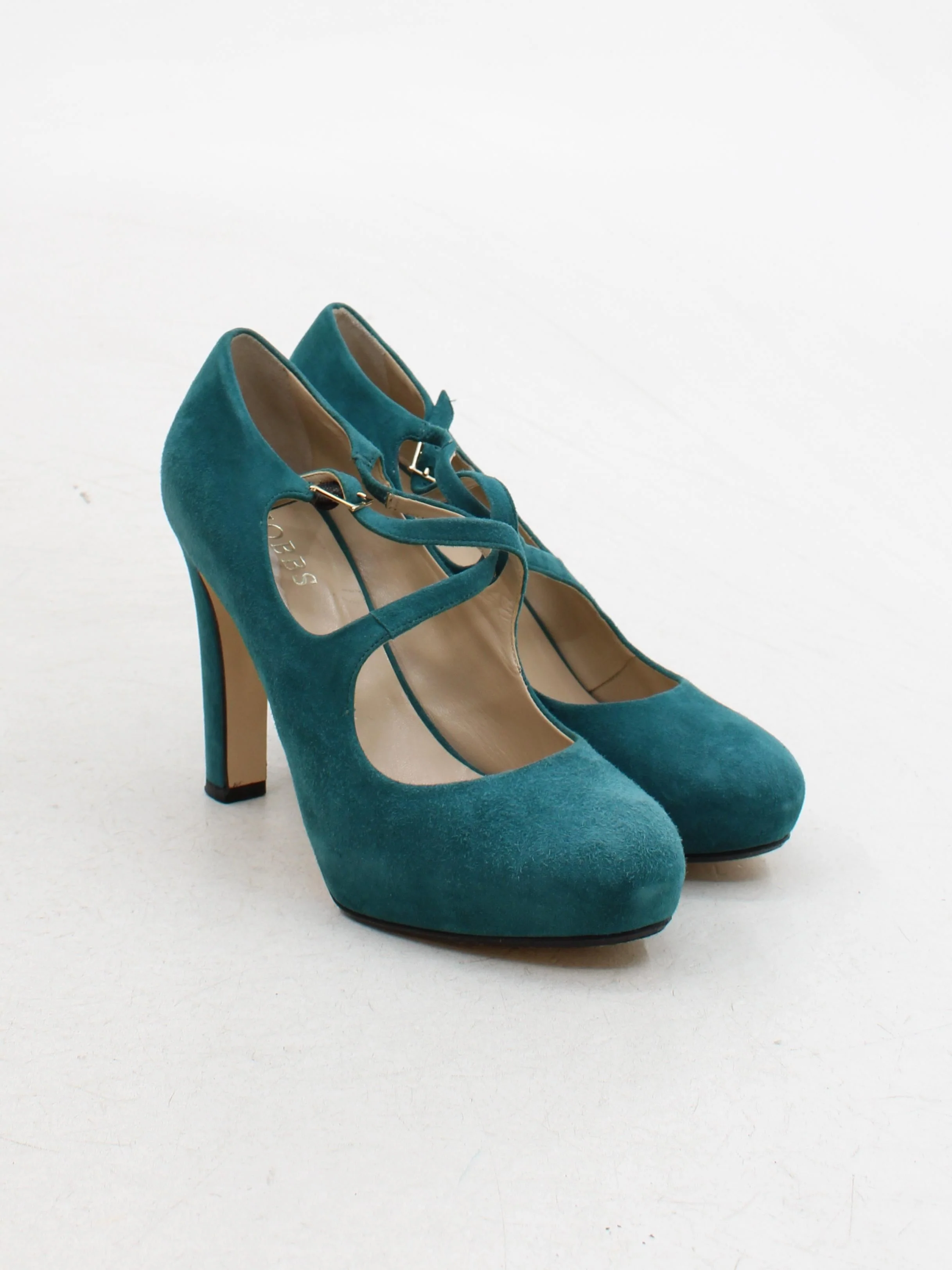 Hobbs Women's Heels UK 5.5 Green 100% Suede Court - Image 4