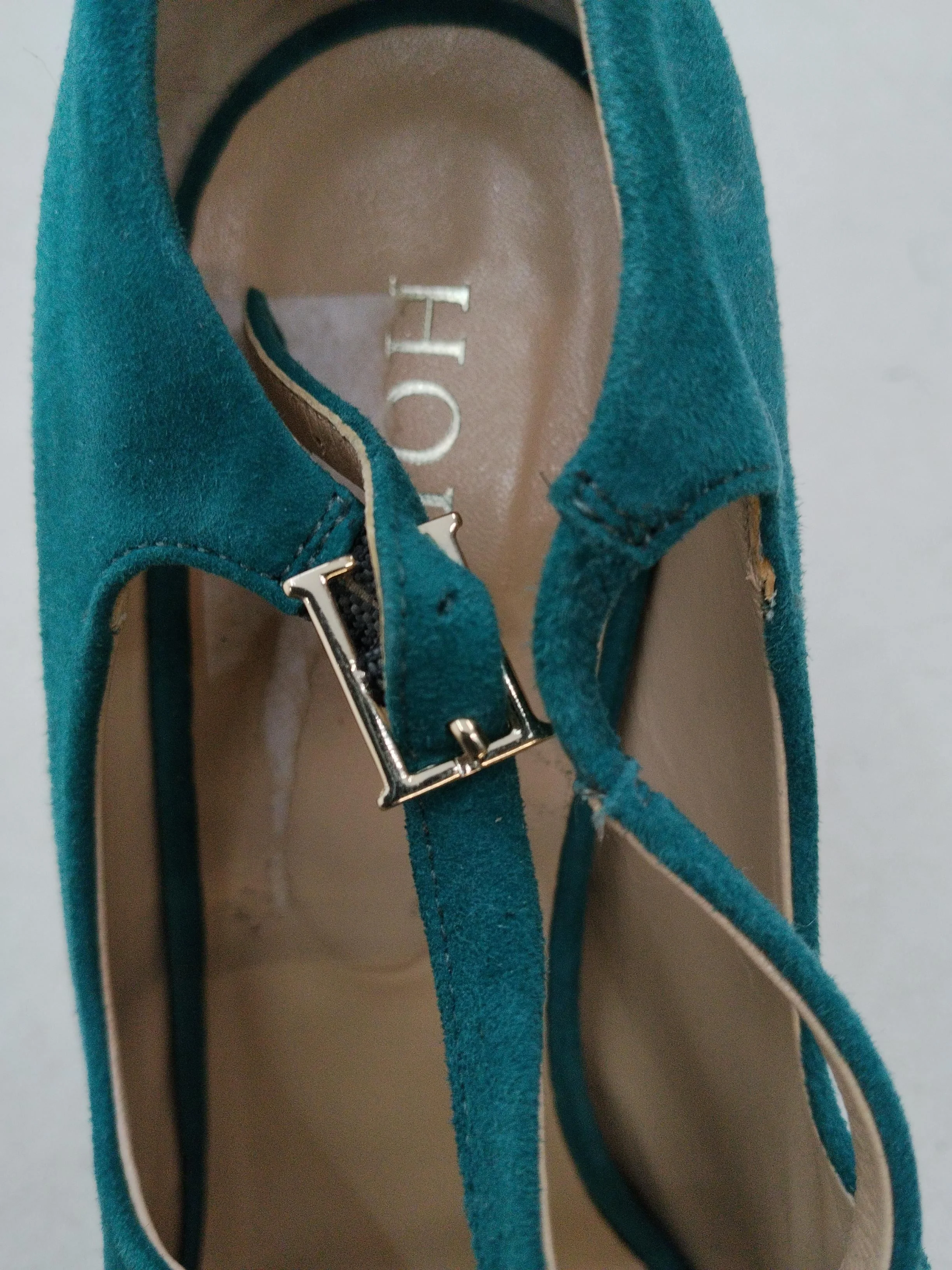 Hobbs Women's Heels UK 5.5 Green 100% Suede Court - Image 6