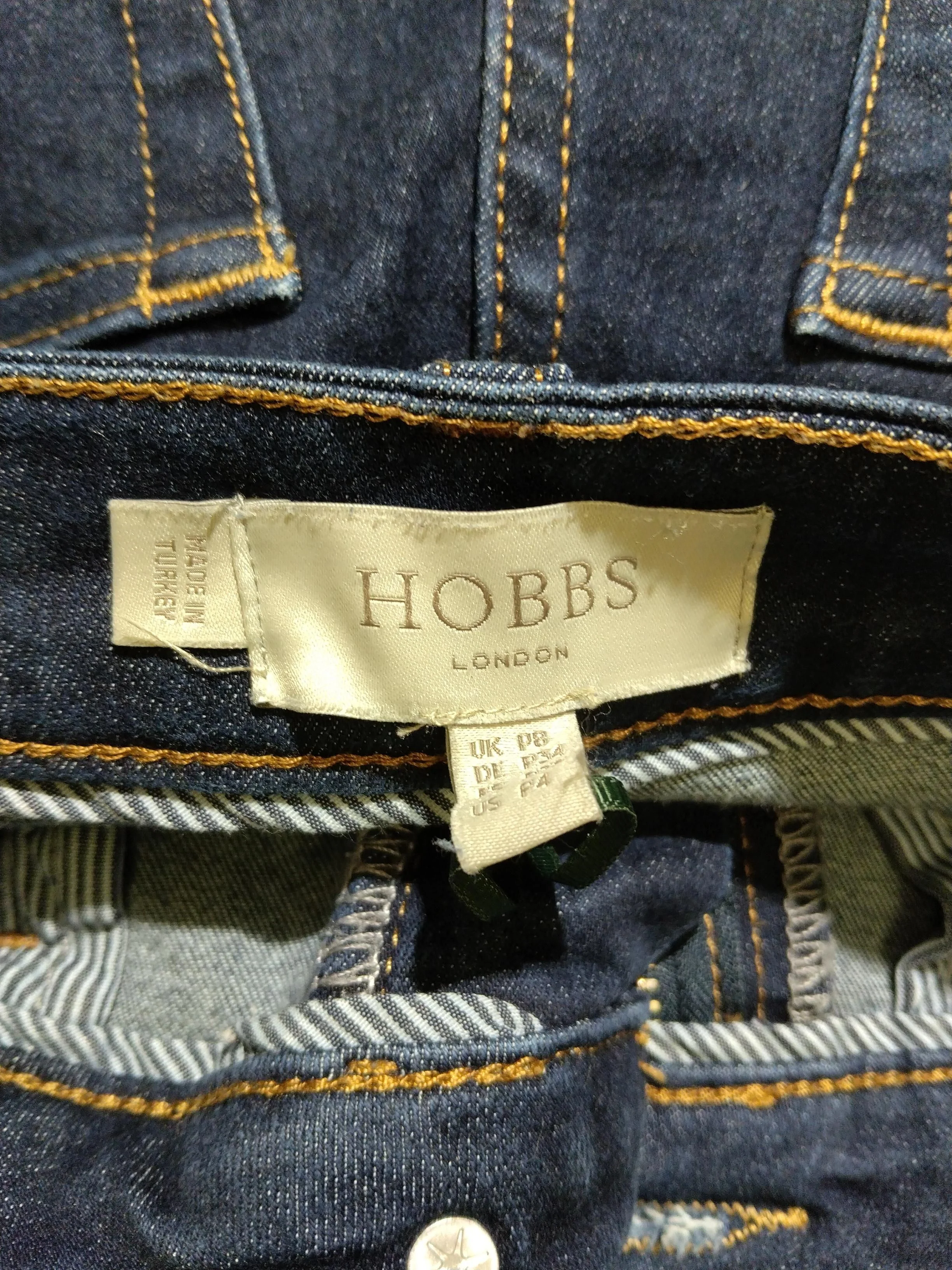 Hobbs Women's Jeans UK 8 Blue Cotton with Acrylic, Elastane Skinny - Image 5