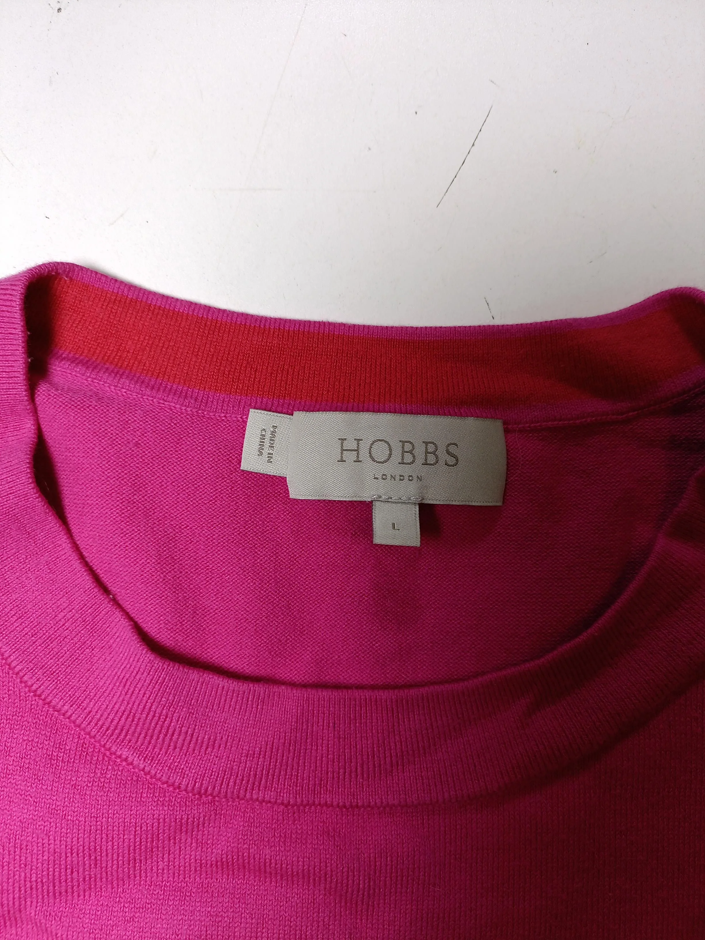 Hobbs Women's Jumper L Pink 100% Other Crew Neck Pullover - Image 5