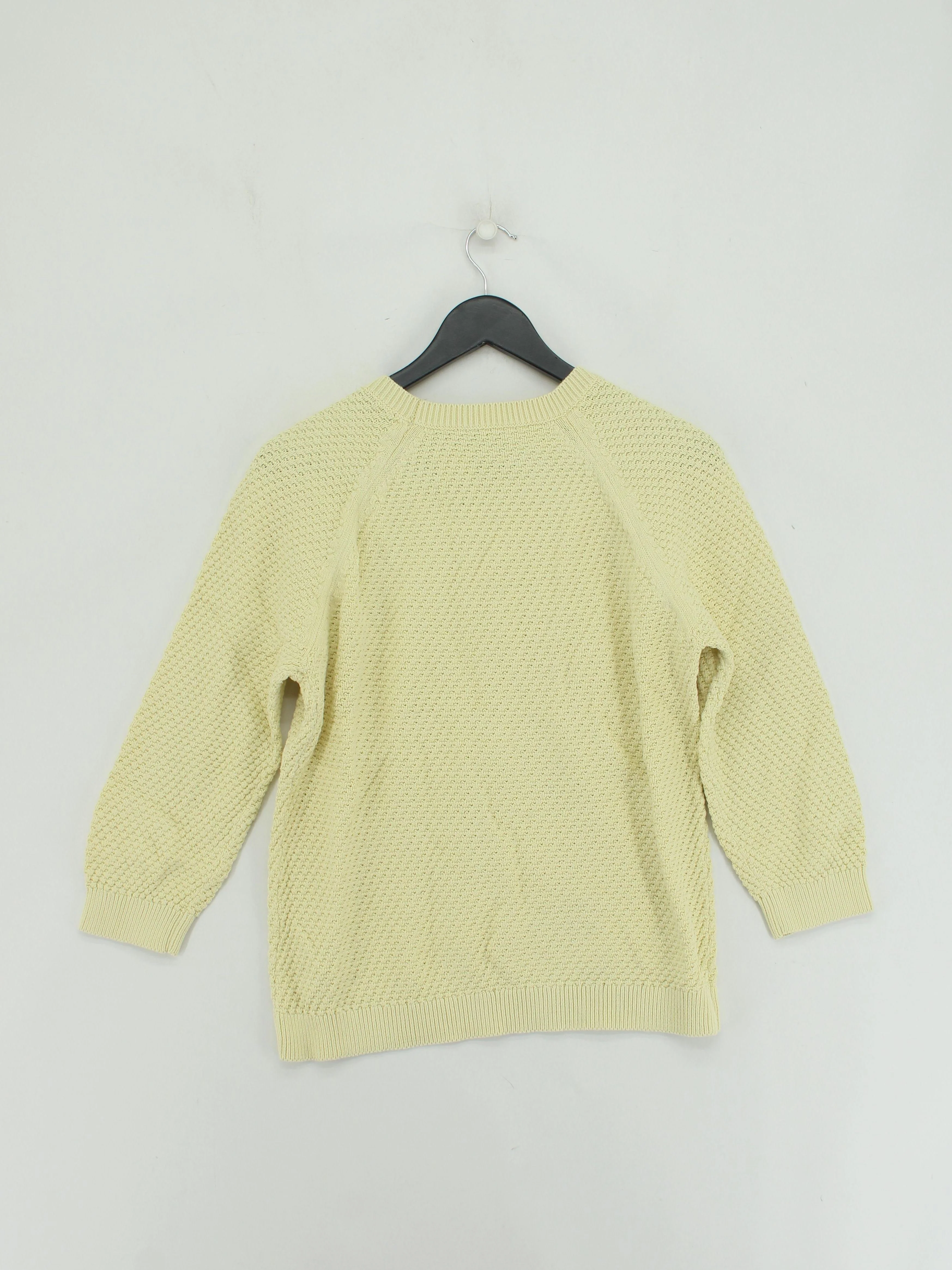Hobbs Women's Jumper M Cream 100% Cotton Crew Neck Pullover - Image 2