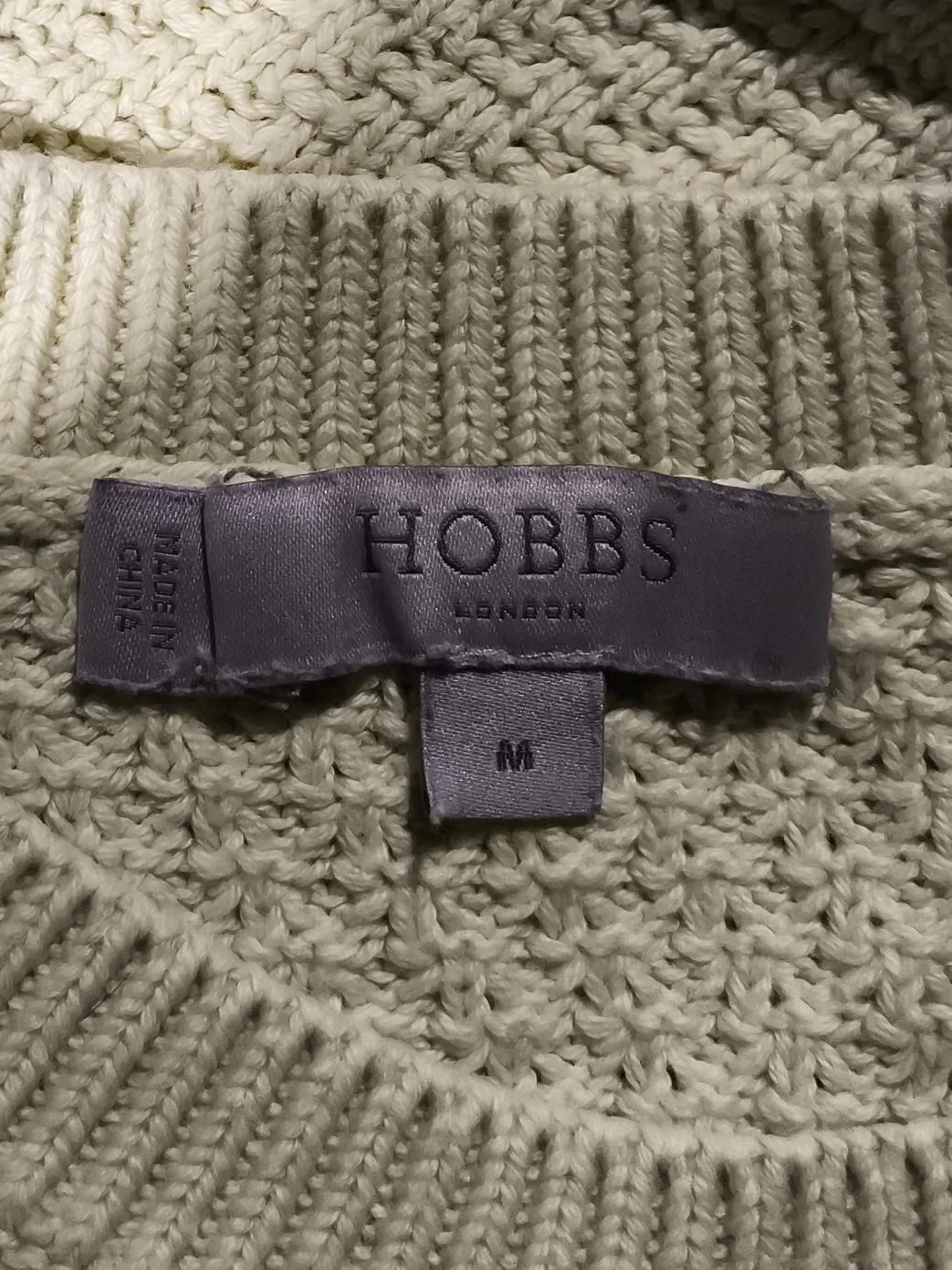 Hobbs Women's Jumper M Cream 100% Cotton Crew Neck Pullover - Image 5