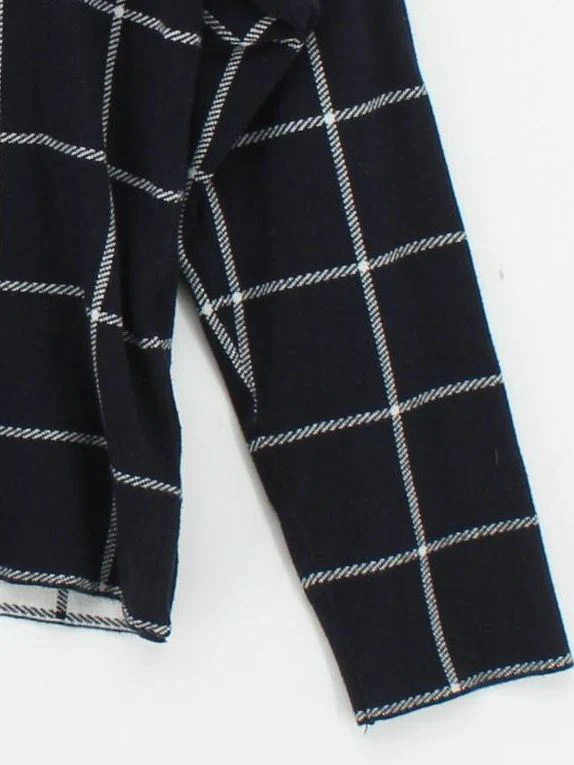 Hobbs Women's Jumper S Black Checkered Viscose with Nylon Mock Neck Pullover - Image 4