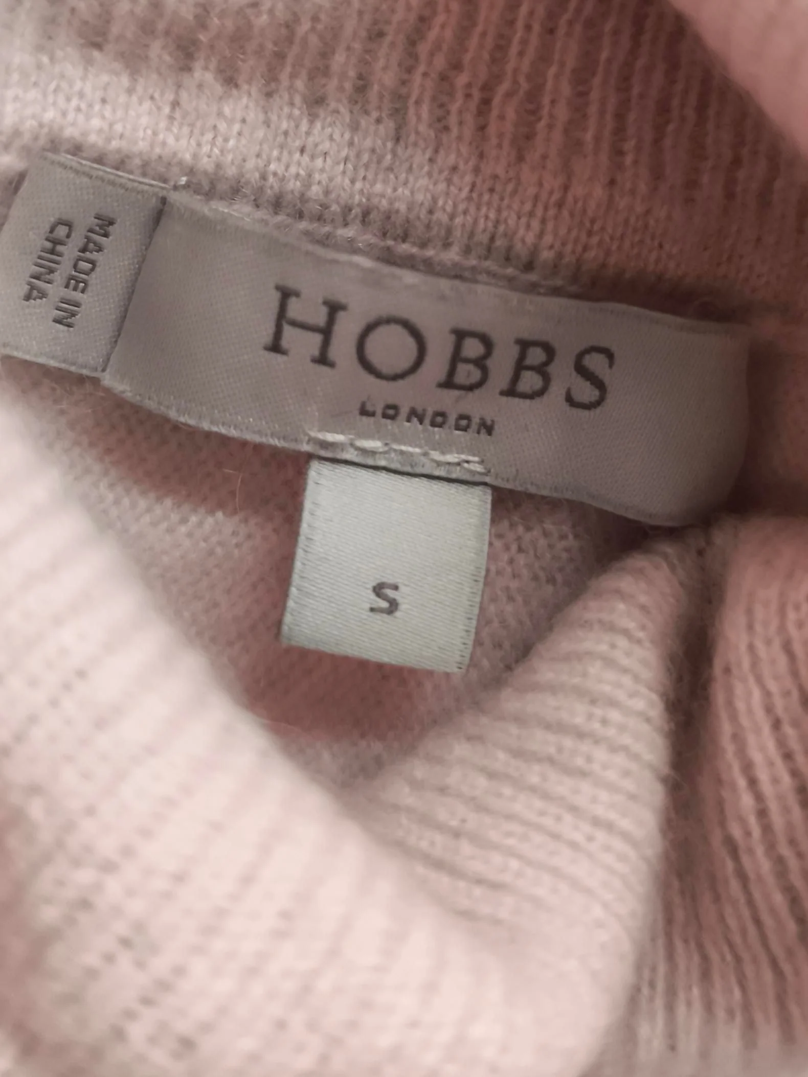 Hobbs Women's Jumper S Pink 100% Cashmere Roll Neck Pullover - Image 6