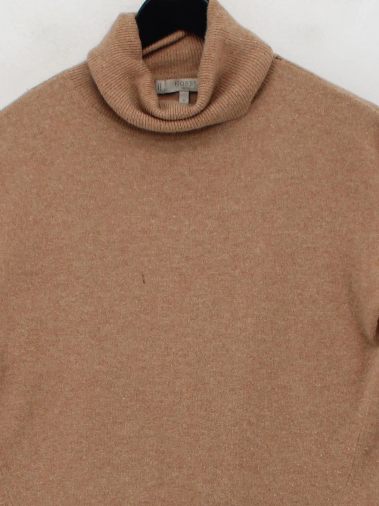 Hobbs Women's Jumper XS Tan 100% Cashmere Roll Neck Pullover - Image 3