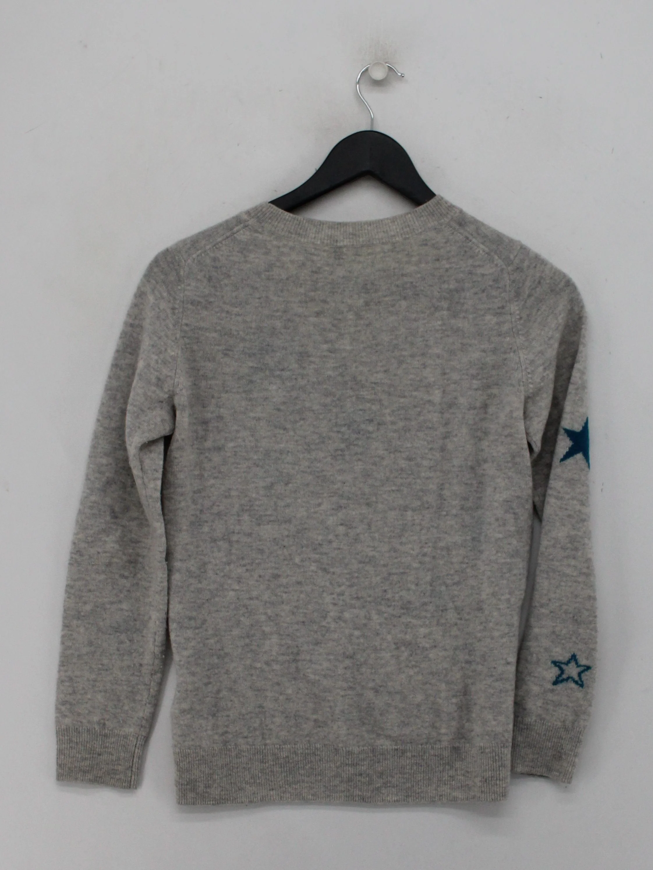 Hobbs Women's Jumper XXS Grey Graphic Wool with Cashmere Crew Neck Pullover - Image 2