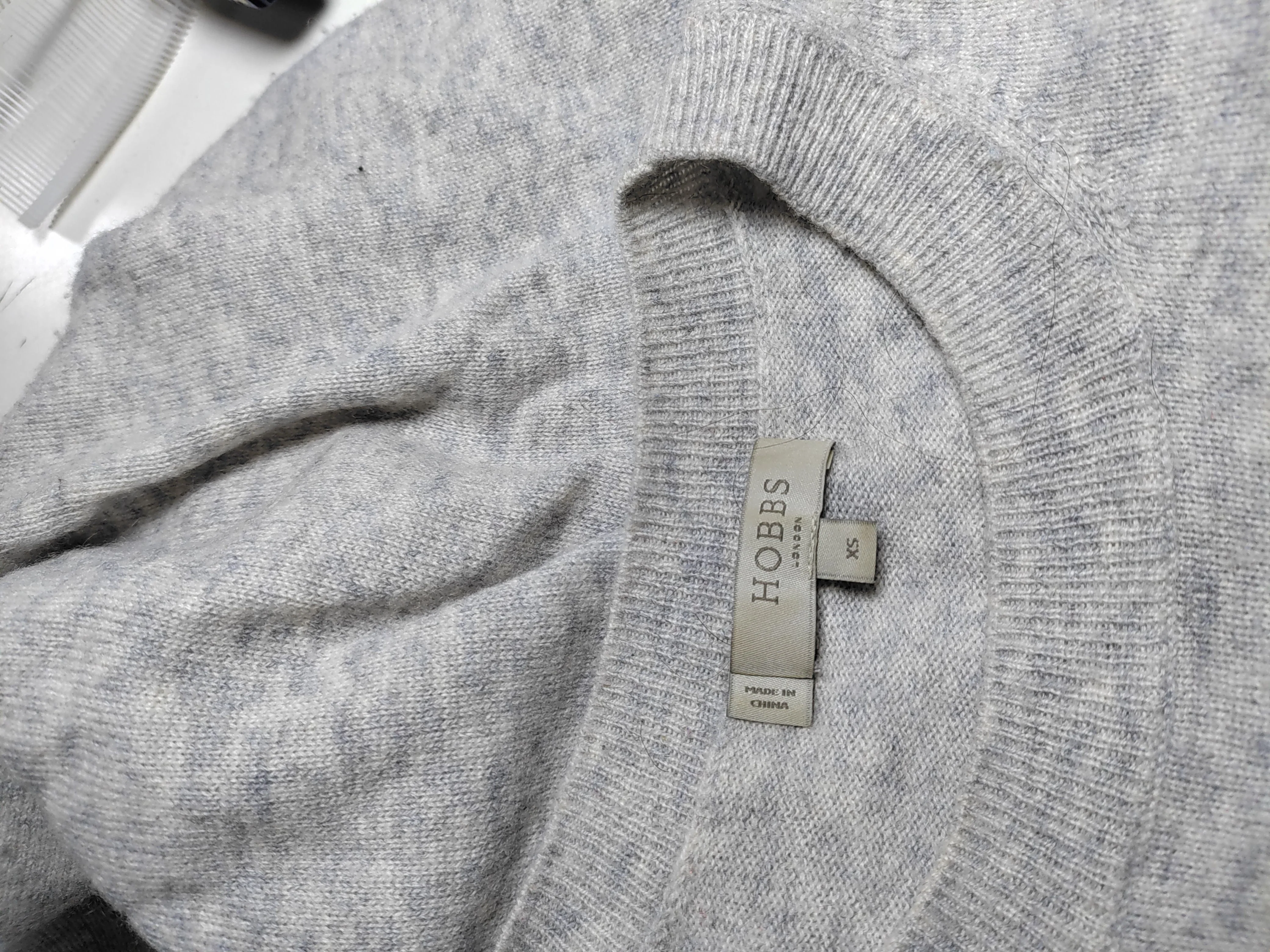Hobbs Women's Jumper XXS Grey Graphic Wool with Cashmere Crew Neck Pullover - Image 5