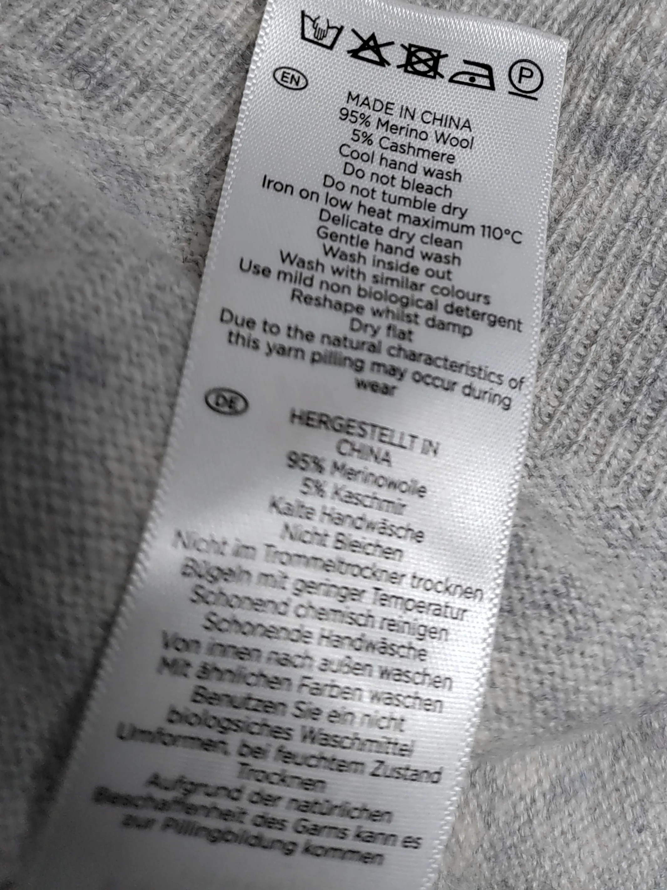 Hobbs Women's Jumper XXS Grey Graphic Wool with Cashmere Crew Neck Pullover - Image 6