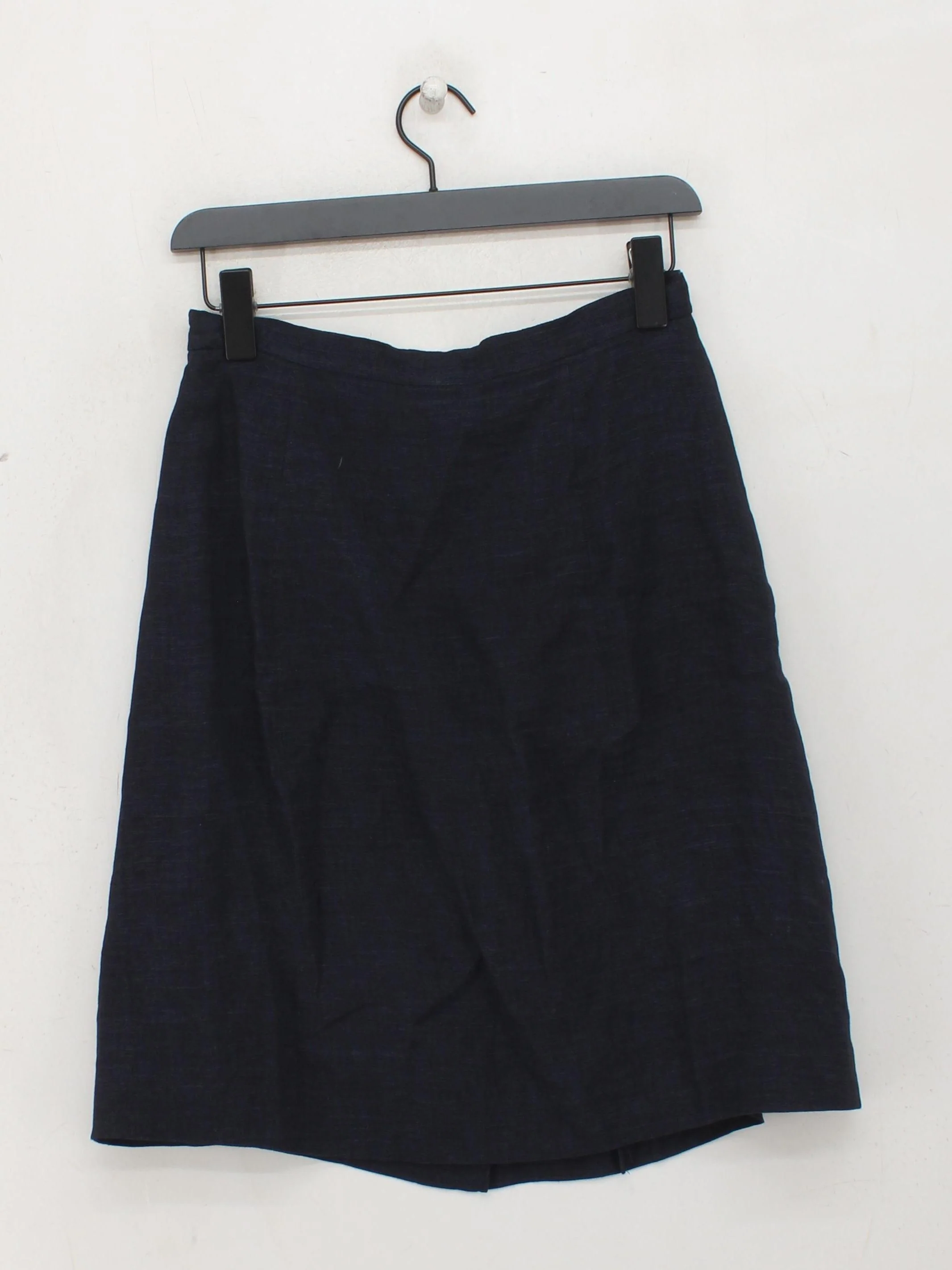 Hobbs Women's Midi Skirt UK 10 Blue Linen with Acetate Midi A-Line - Image 2
