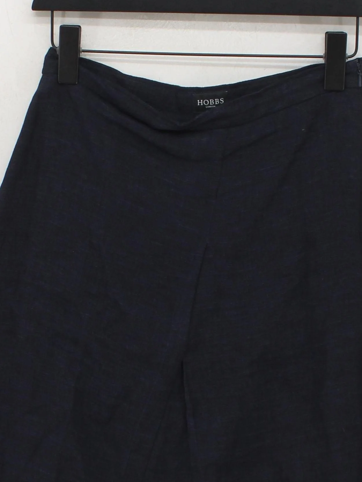Hobbs Women's Midi Skirt UK 10 Blue Linen with Acetate Midi A-Line - Image 3