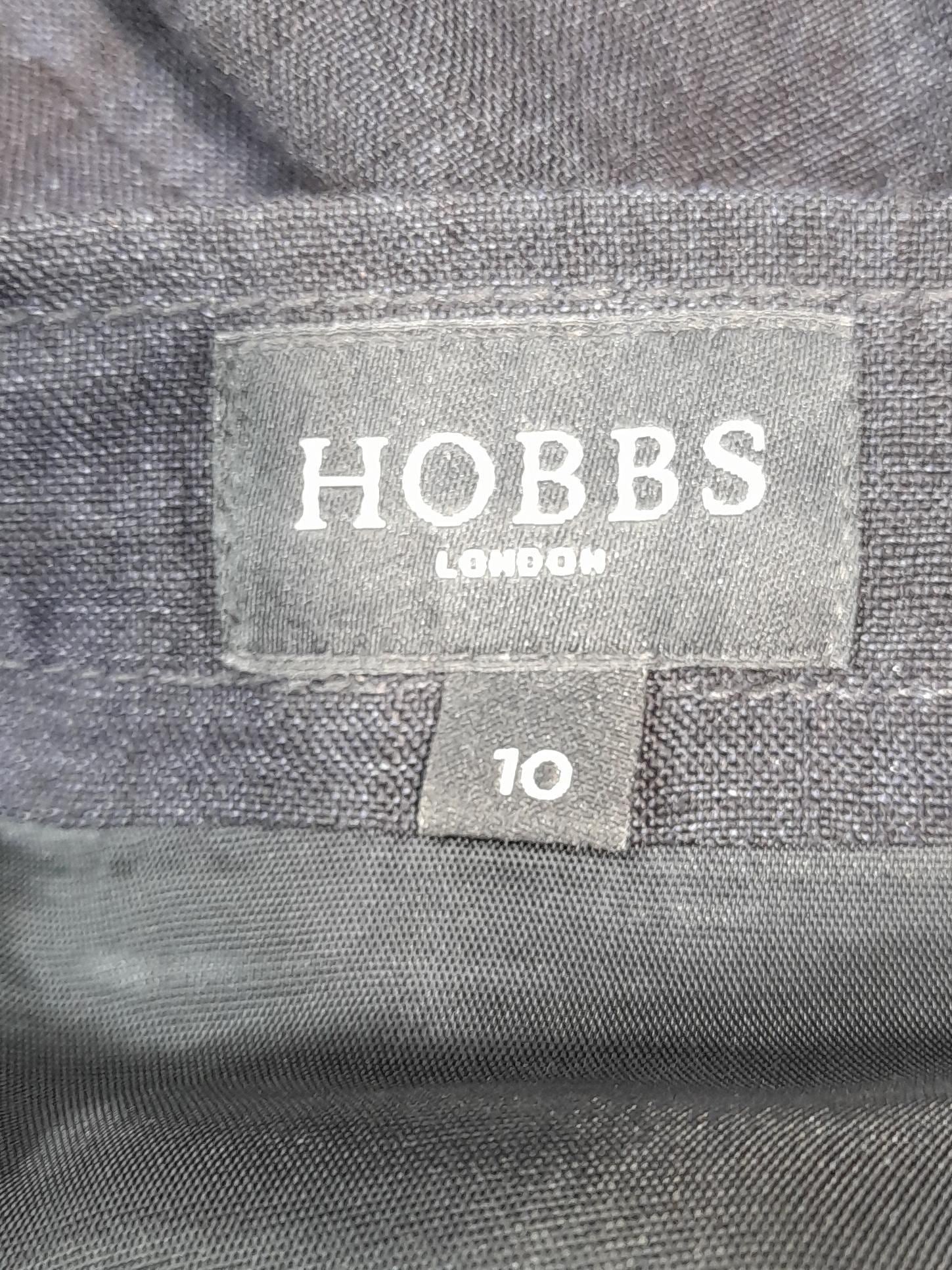 Hobbs Women's Midi Skirt UK 10 Blue Linen with Acetate Midi A-Line - Image 5