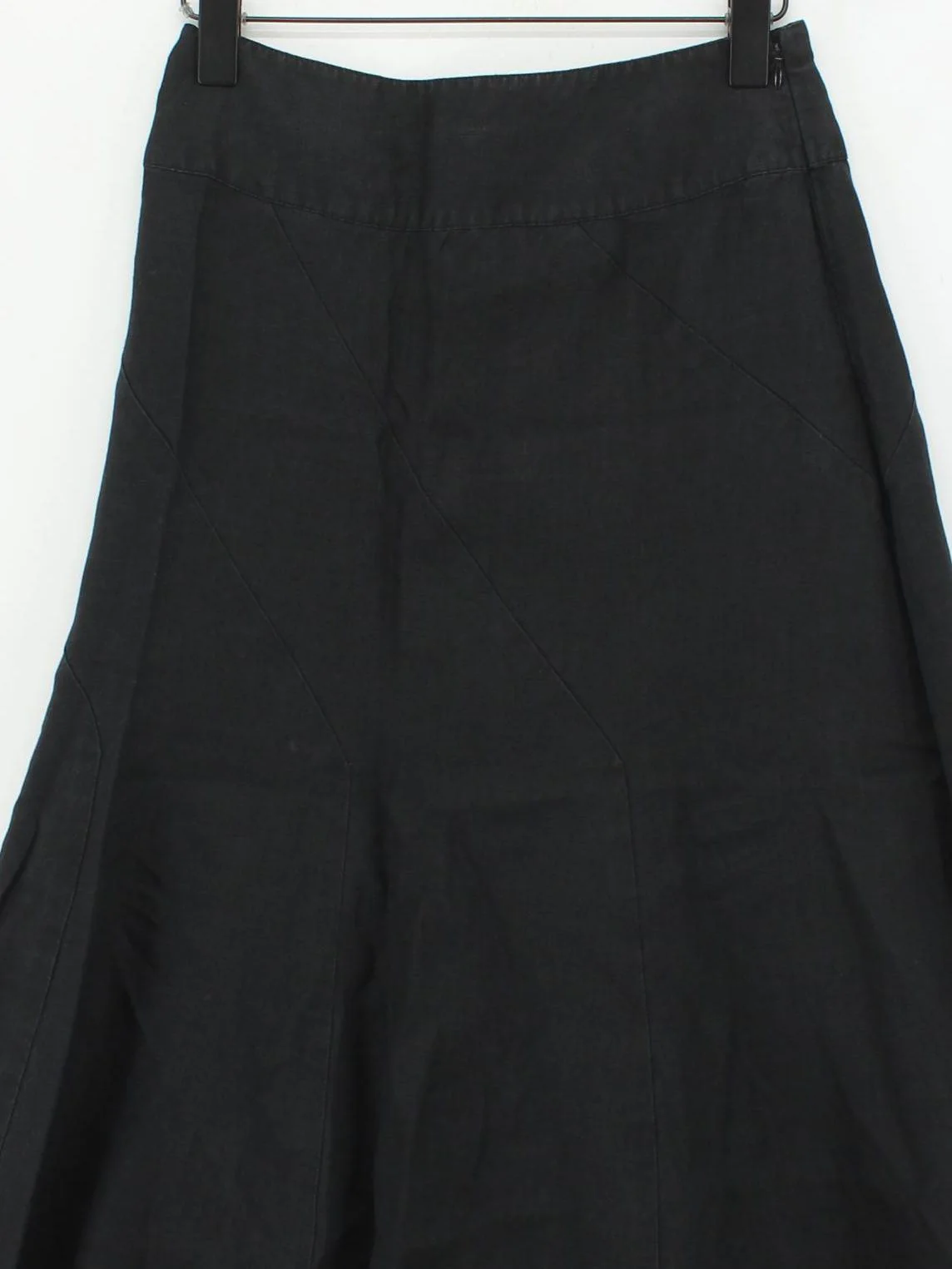 Hobbs Women's Midi Skirt UK 8 Black 100% Linen Midi A-Line - Image 3