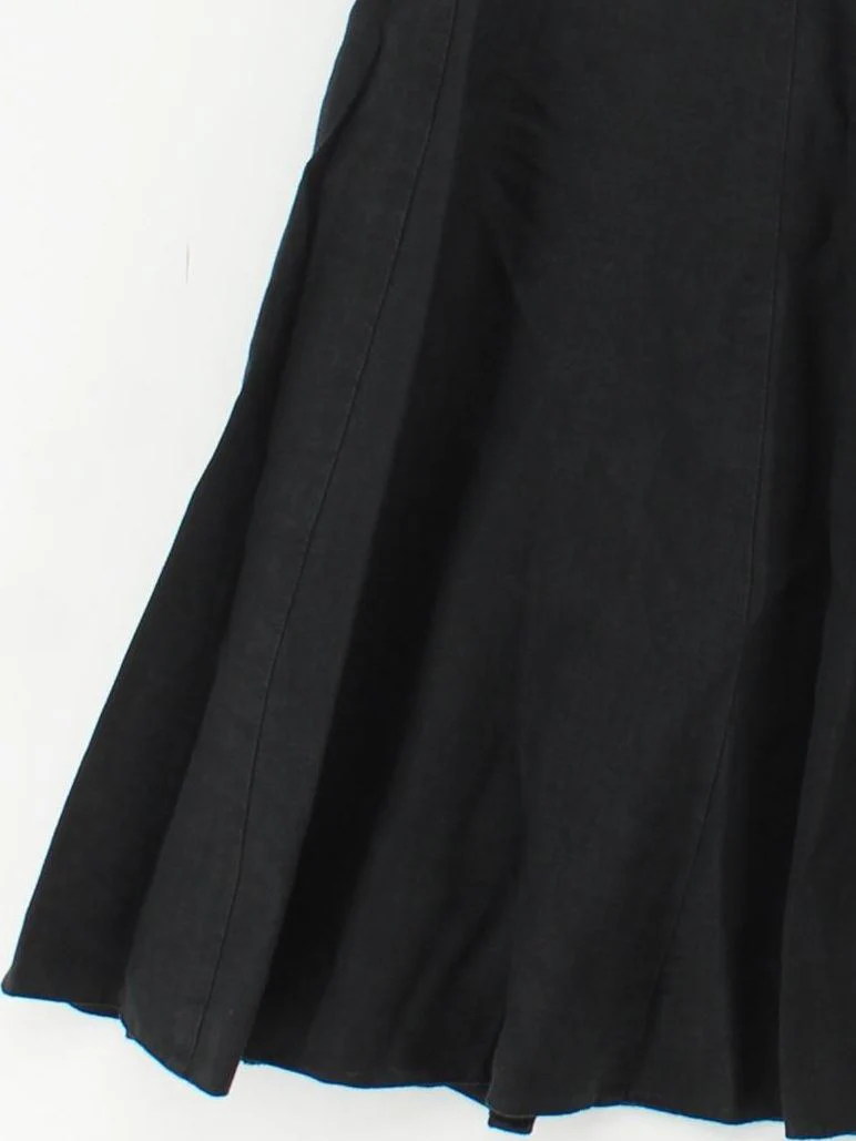 Hobbs Women's Midi Skirt UK 8 Black 100% Linen Midi A-Line - Image 4