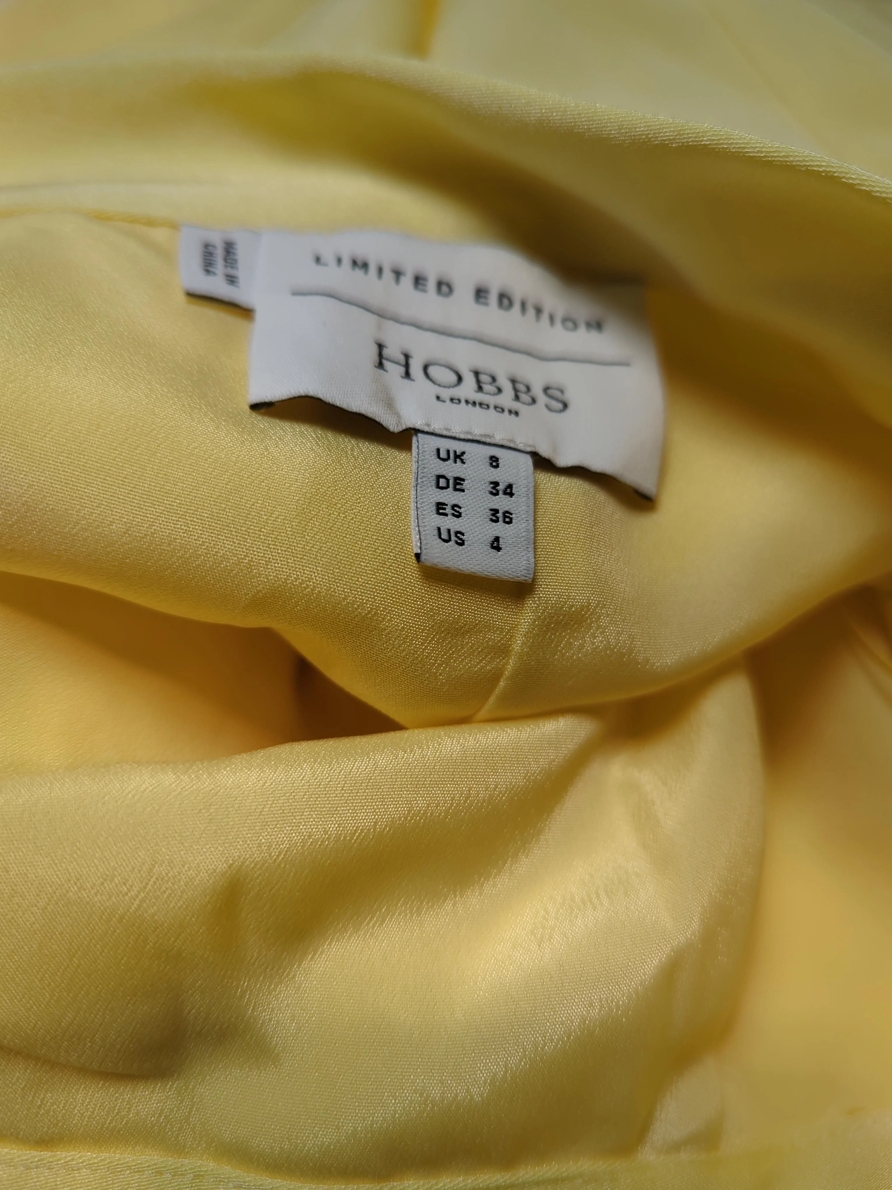 Hobbs Women's Midi Skirt UK 8 Yellow Polyester with Elastane Midi A-Line - Image 5