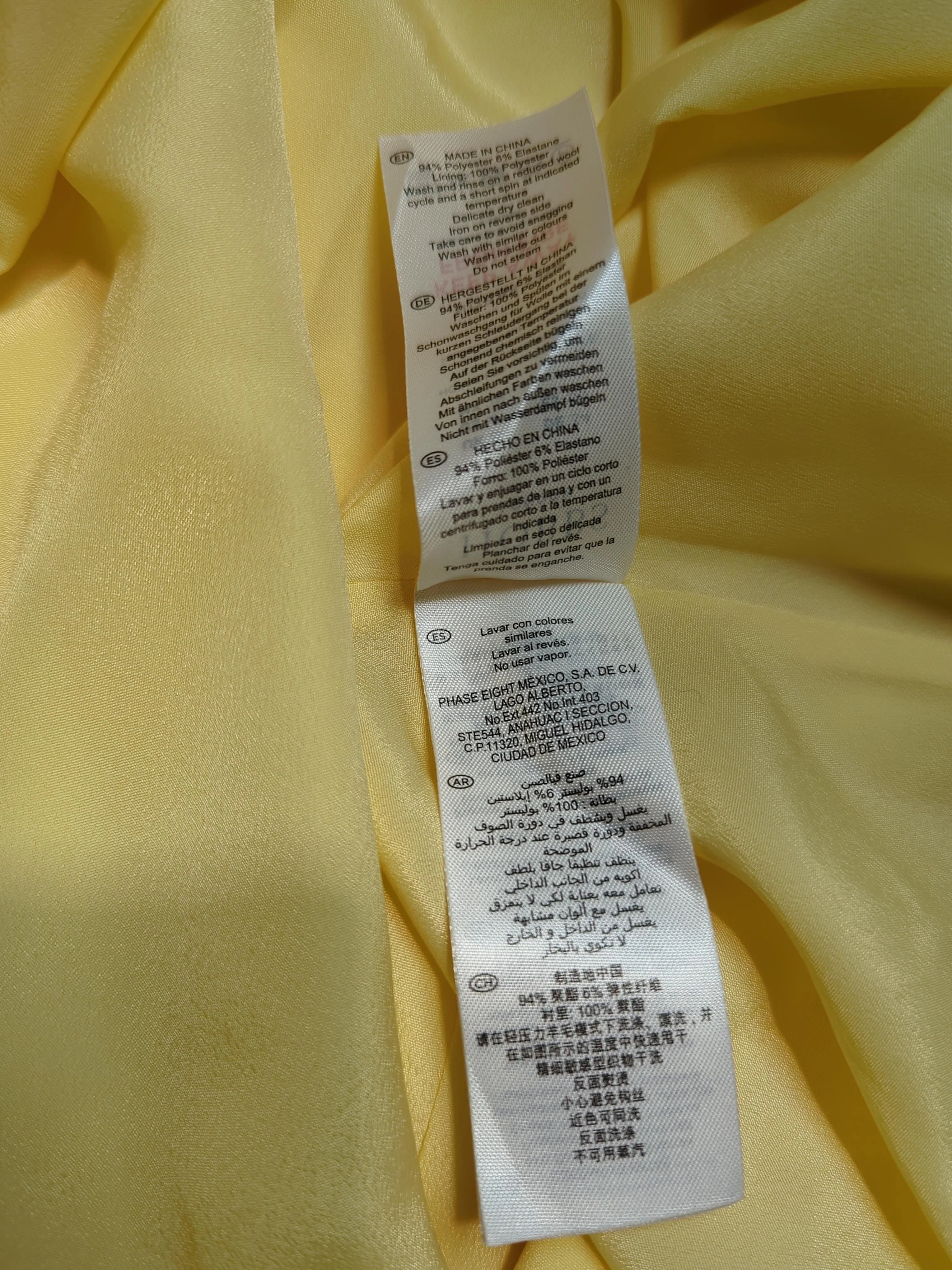 Hobbs Women's Midi Skirt UK 8 Yellow Polyester with Elastane Midi A-Line - Image 6