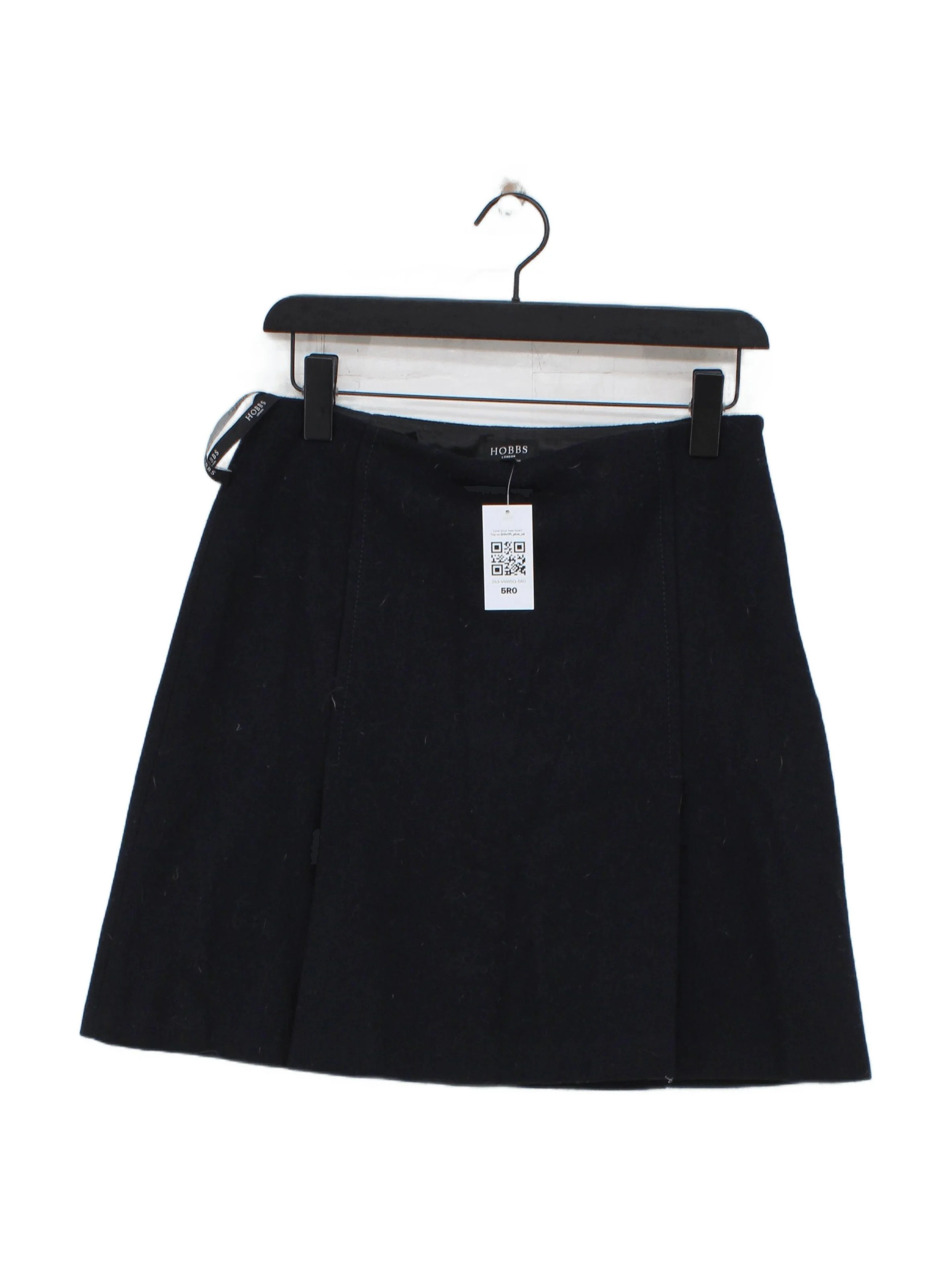 Hobbs Women's Mini Skirt UK 12 Black Wool with Acetate, Viscose Short Mini