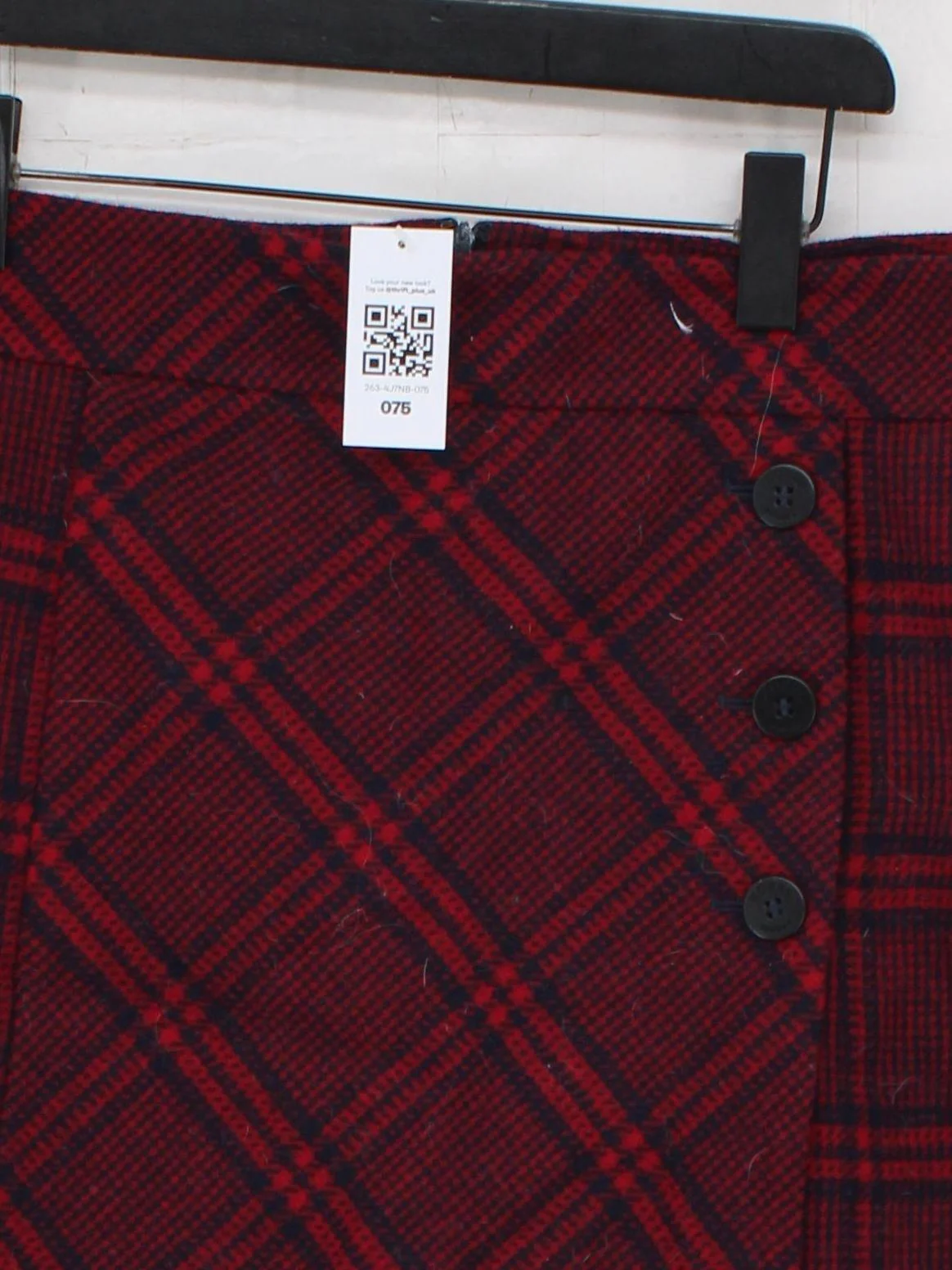 Hobbs Women's Mini Skirt UK 12 Red Checkered 100% Wool Short Mini - Image 3