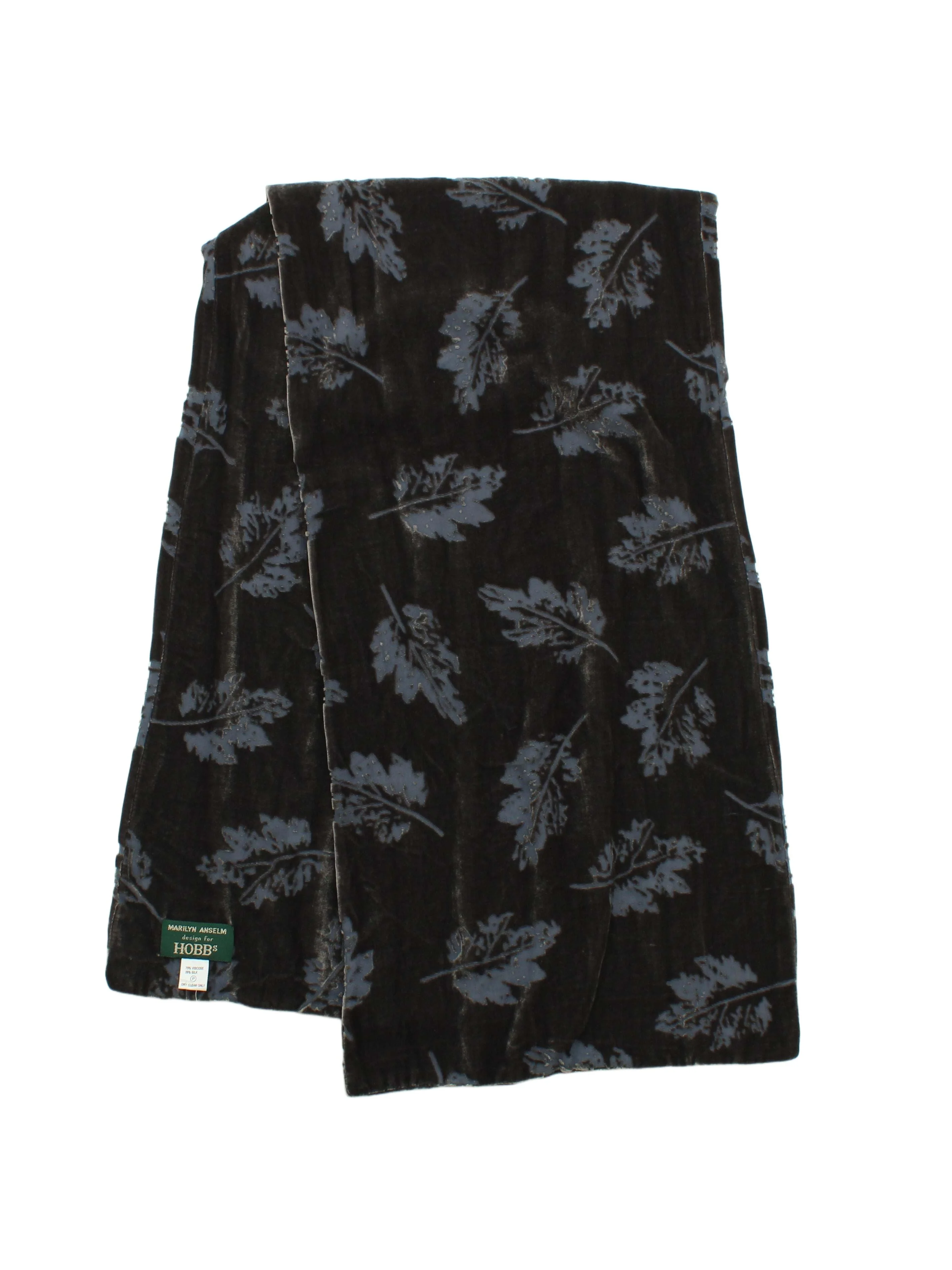 Hobbs Women's Scarf Black Floral Viscose with Silk Rectangle Scarf