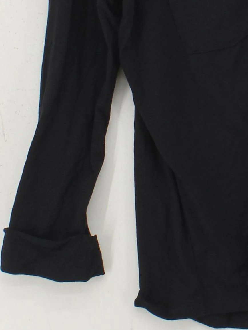Hobbs Women's Shirt M Black 100% Cotton Long Sleeve Collared Basic - Image 4