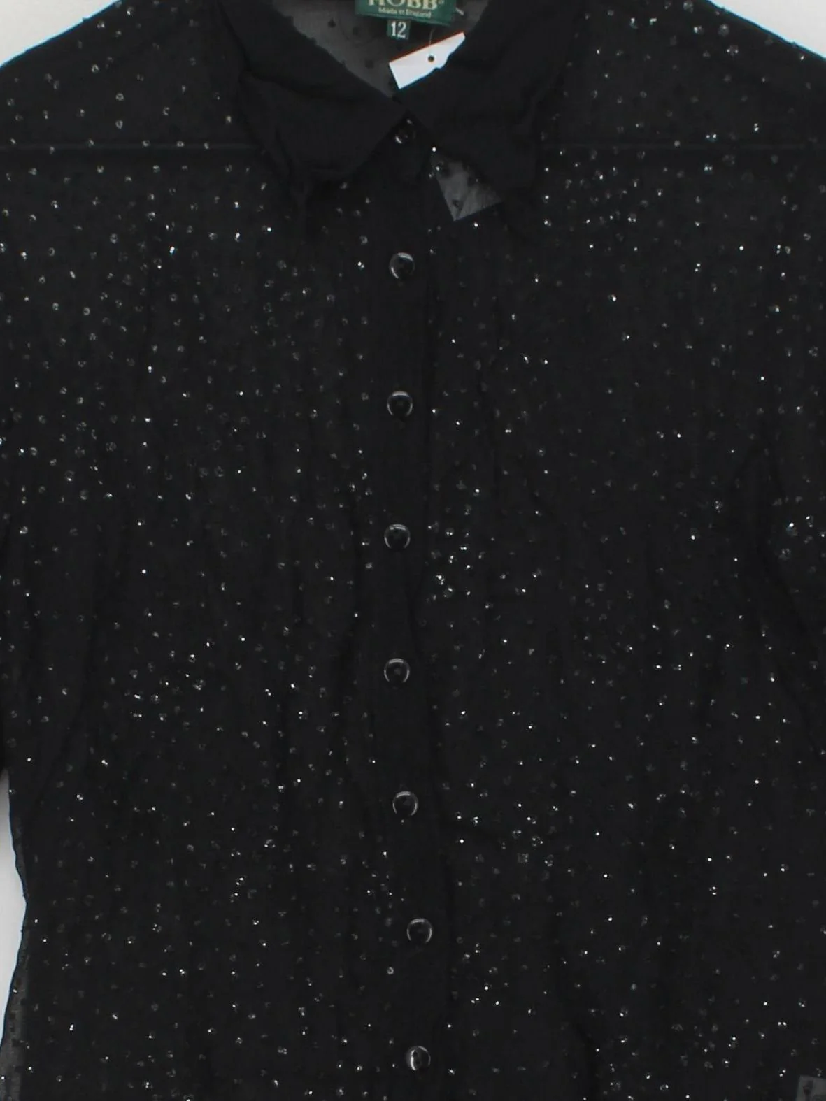 Hobbs Women's Shirt UK 12 Black 100% Viscose Long Sleeve Collared Basic - Image 3