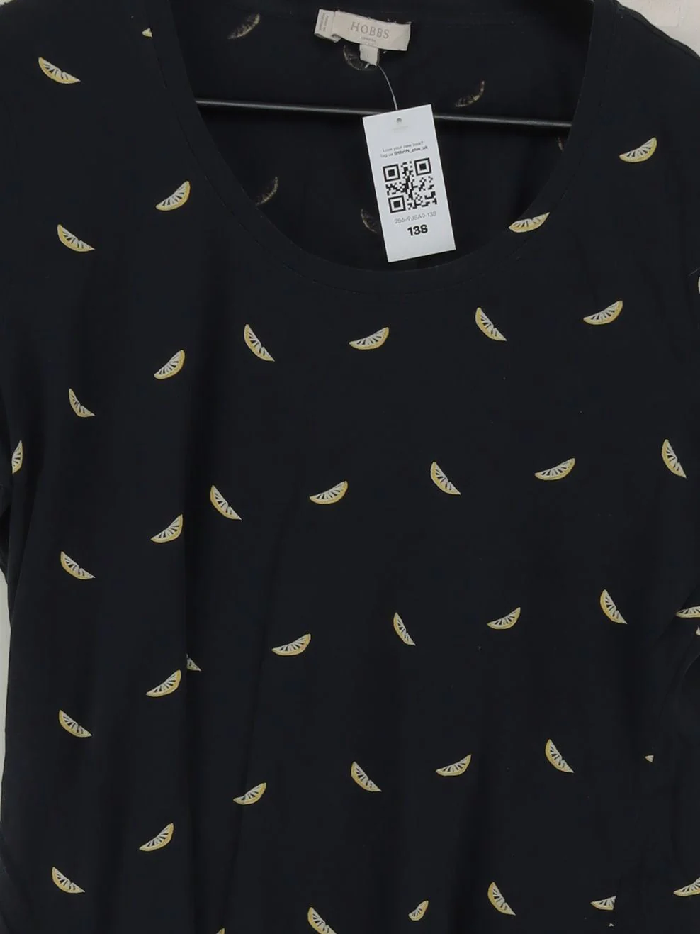 Hobbs Women's T-Shirt L Black Graphic 100% Cotton Short Sleeve Round Neck Basic - Image 3