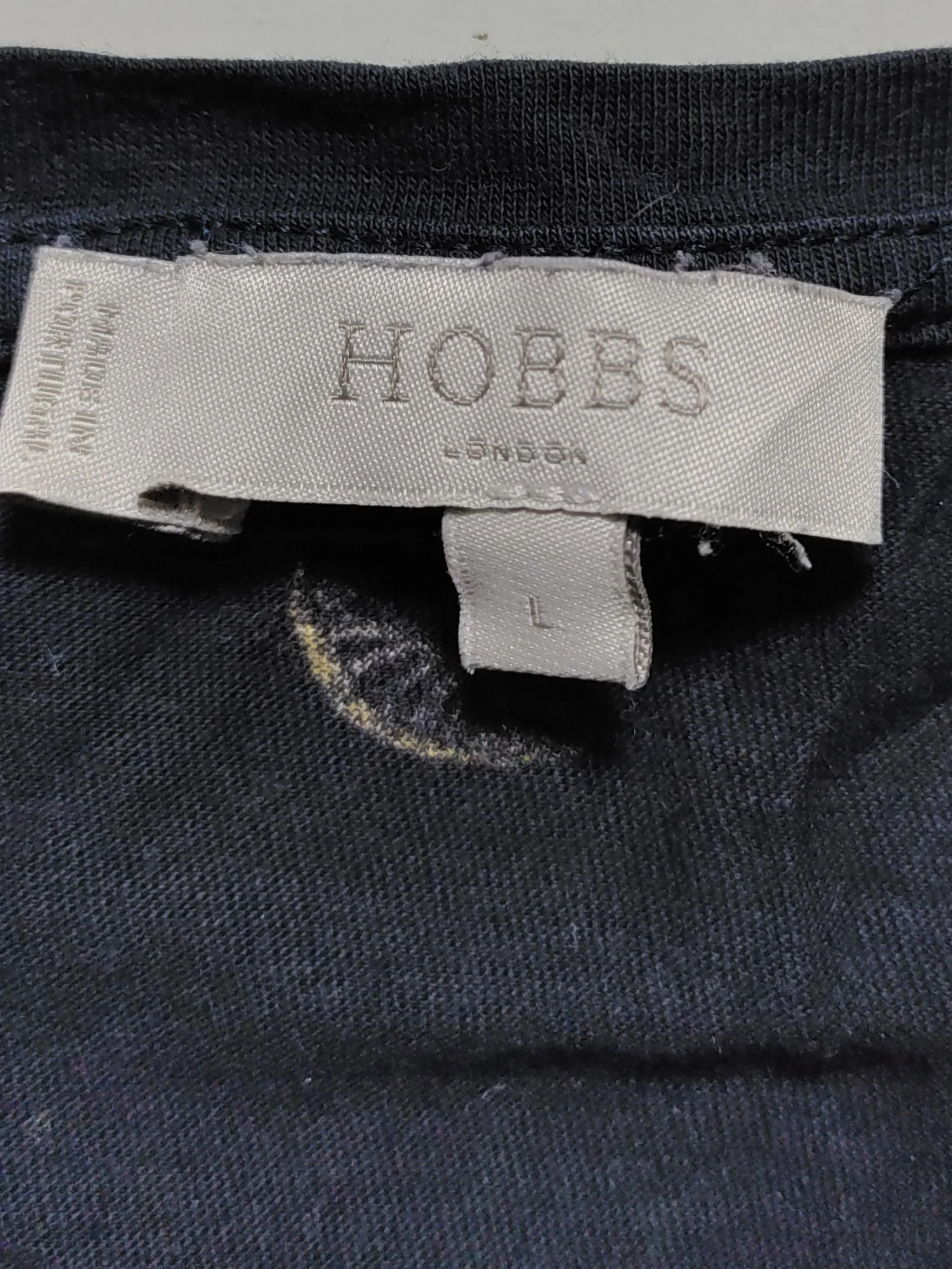 Hobbs Women's T-Shirt L Black Graphic 100% Cotton Short Sleeve Round Neck Basic - Image 5