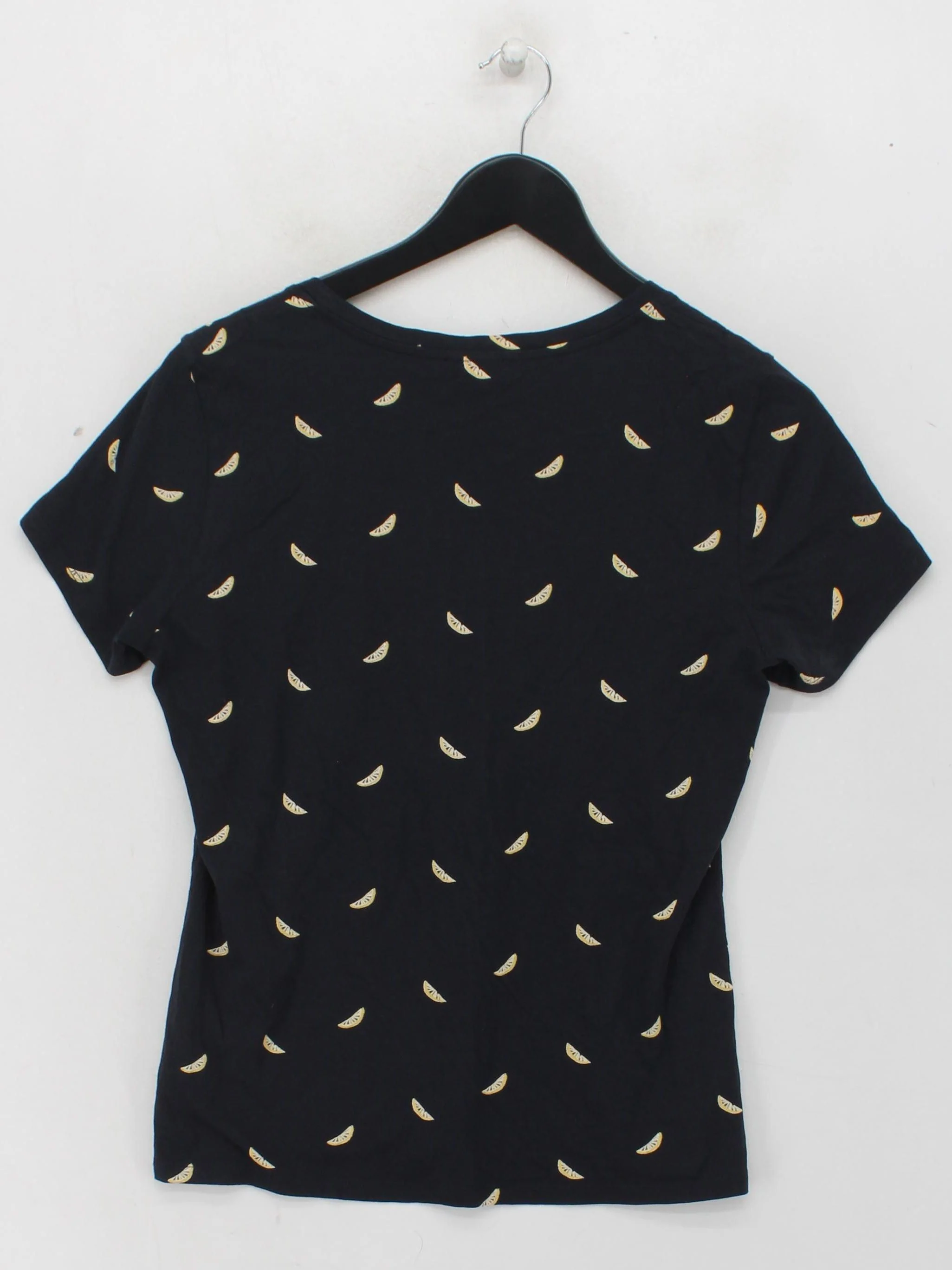 Hobbs Women's T-Shirt M Black Graphic 100% Cotton Short Sleeve Round Neck Basic - Image 2