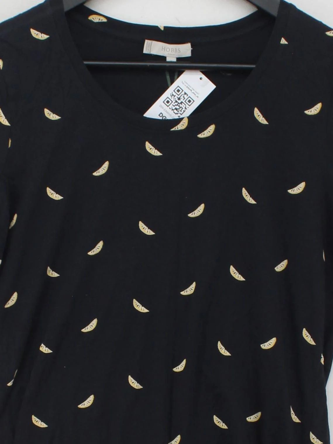 Hobbs Women's T-Shirt M Black Graphic 100% Cotton Short Sleeve Round Neck Basic - Image 3