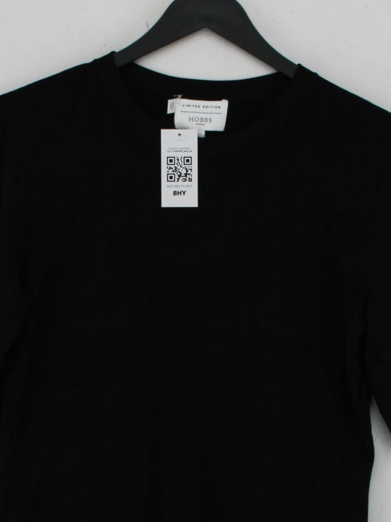 Hobbs Women's T-Shirt M Black Viscose with Polyamide, Elastane Basic - Image 3