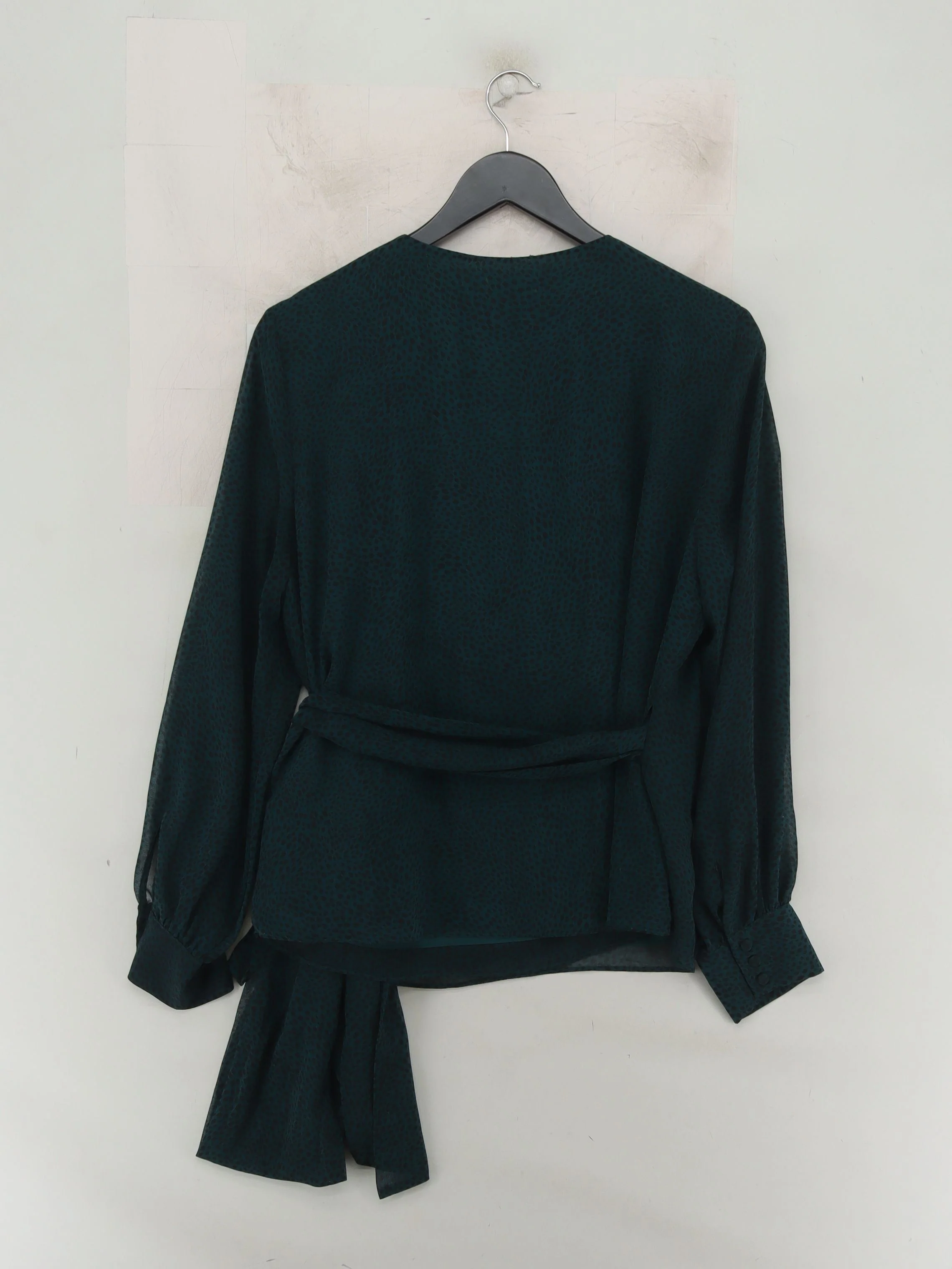 Hobbs Women's Top L Green 100% Polyester Long Sleeve V-Neck Basic - Image 2