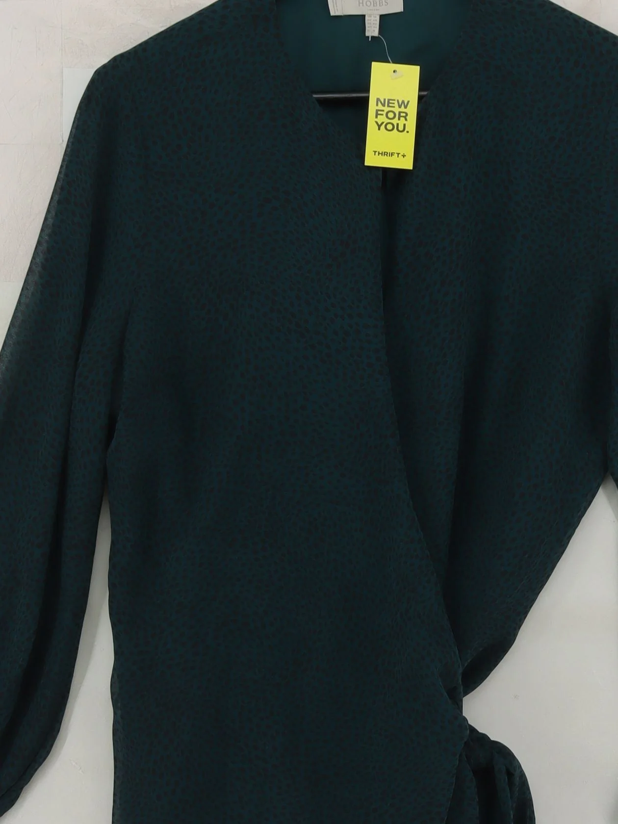 Hobbs Women's Top L Green 100% Polyester Long Sleeve V-Neck Basic - Image 3
