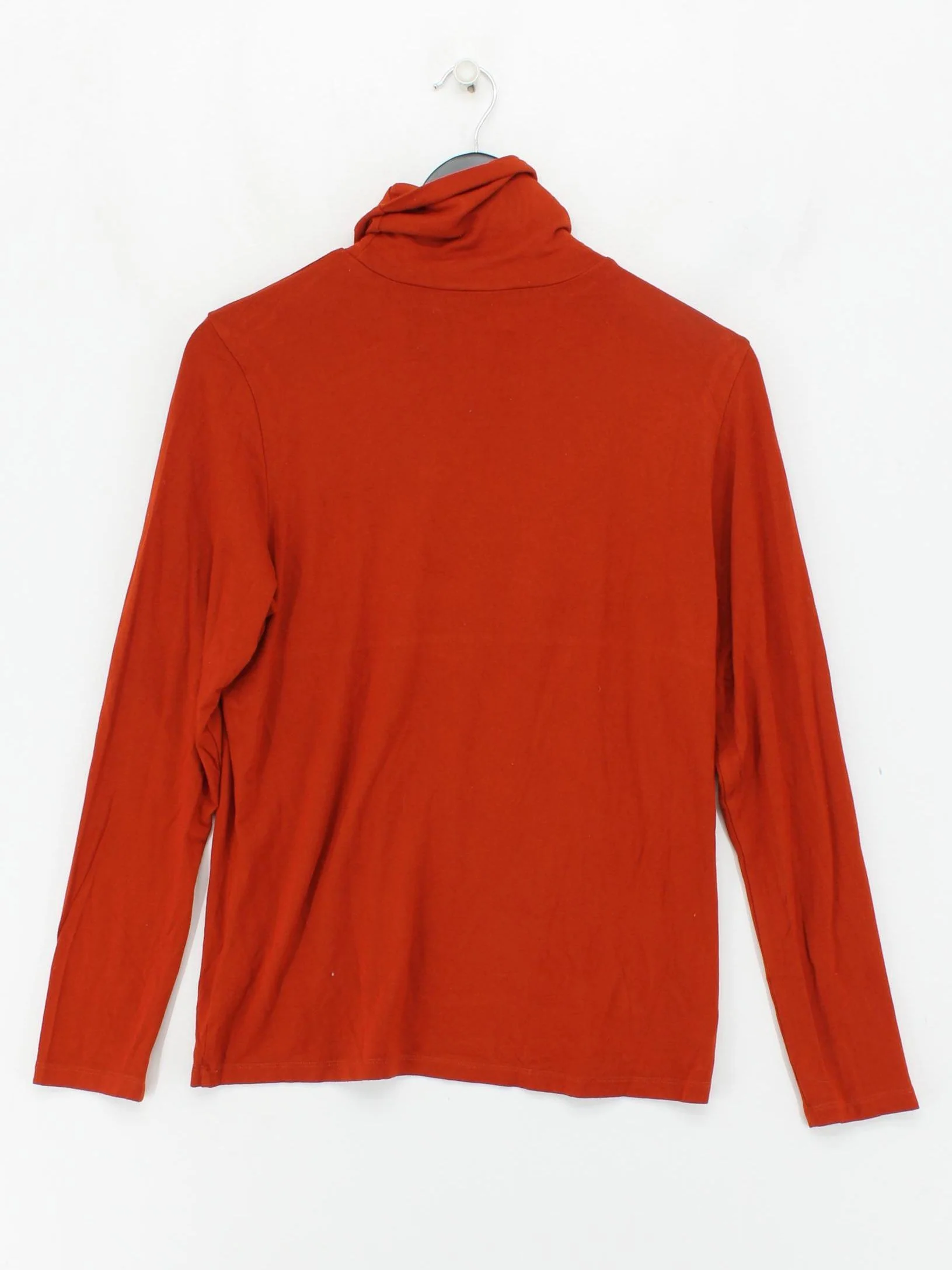Hobbs Women's Top L Orange Viscose with Elastane Long Sleeve Roll Neck Basic - Image 2