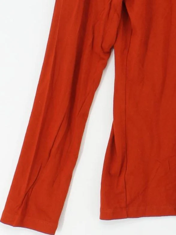 Hobbs Women's Top L Orange Viscose with Elastane Long Sleeve Roll Neck Basic - Image 4