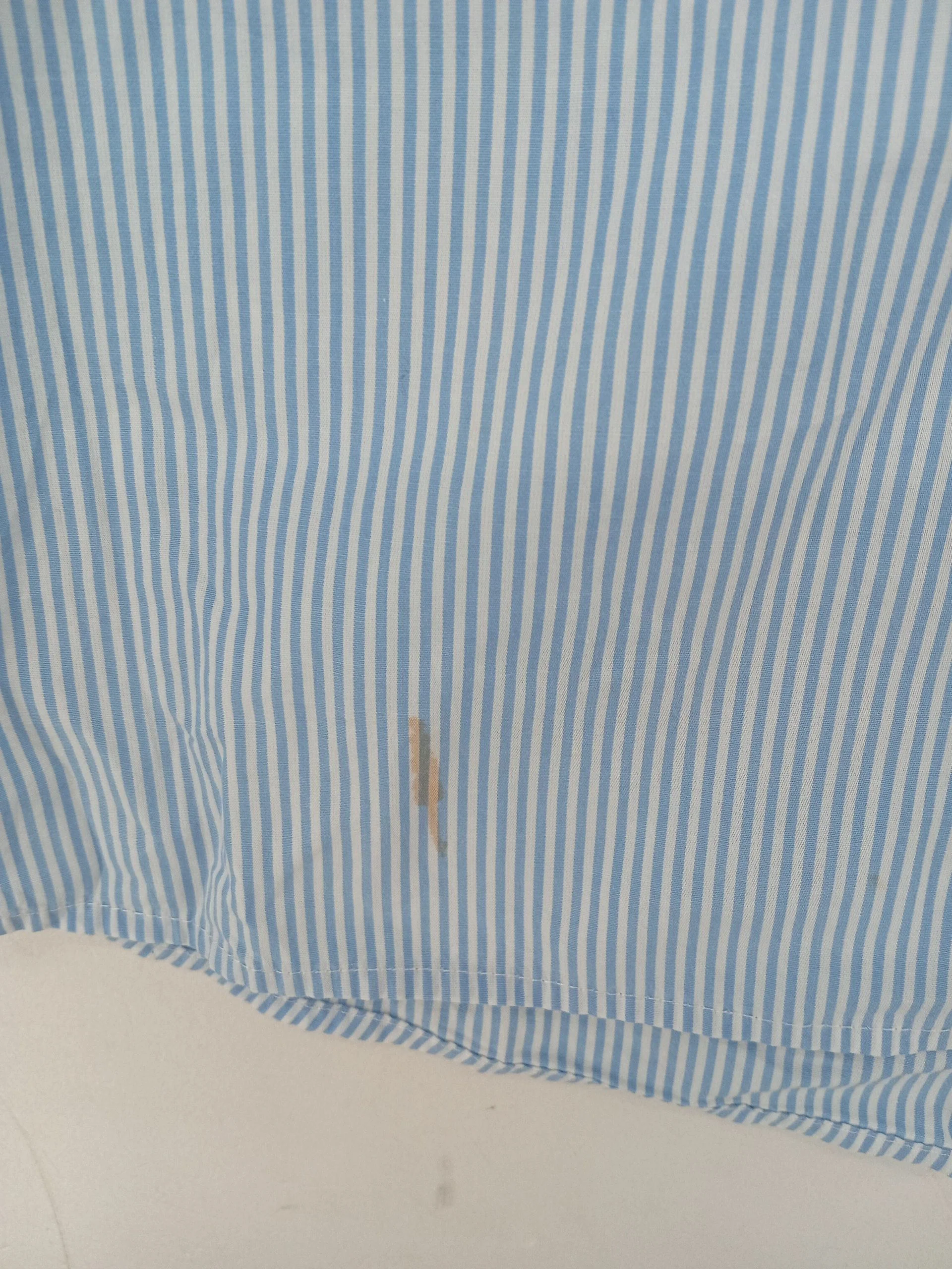 Hobbs Women's Top M Blue Striped 100% Cotton 3/4 Sleeve V-Neck Basic - Image 5