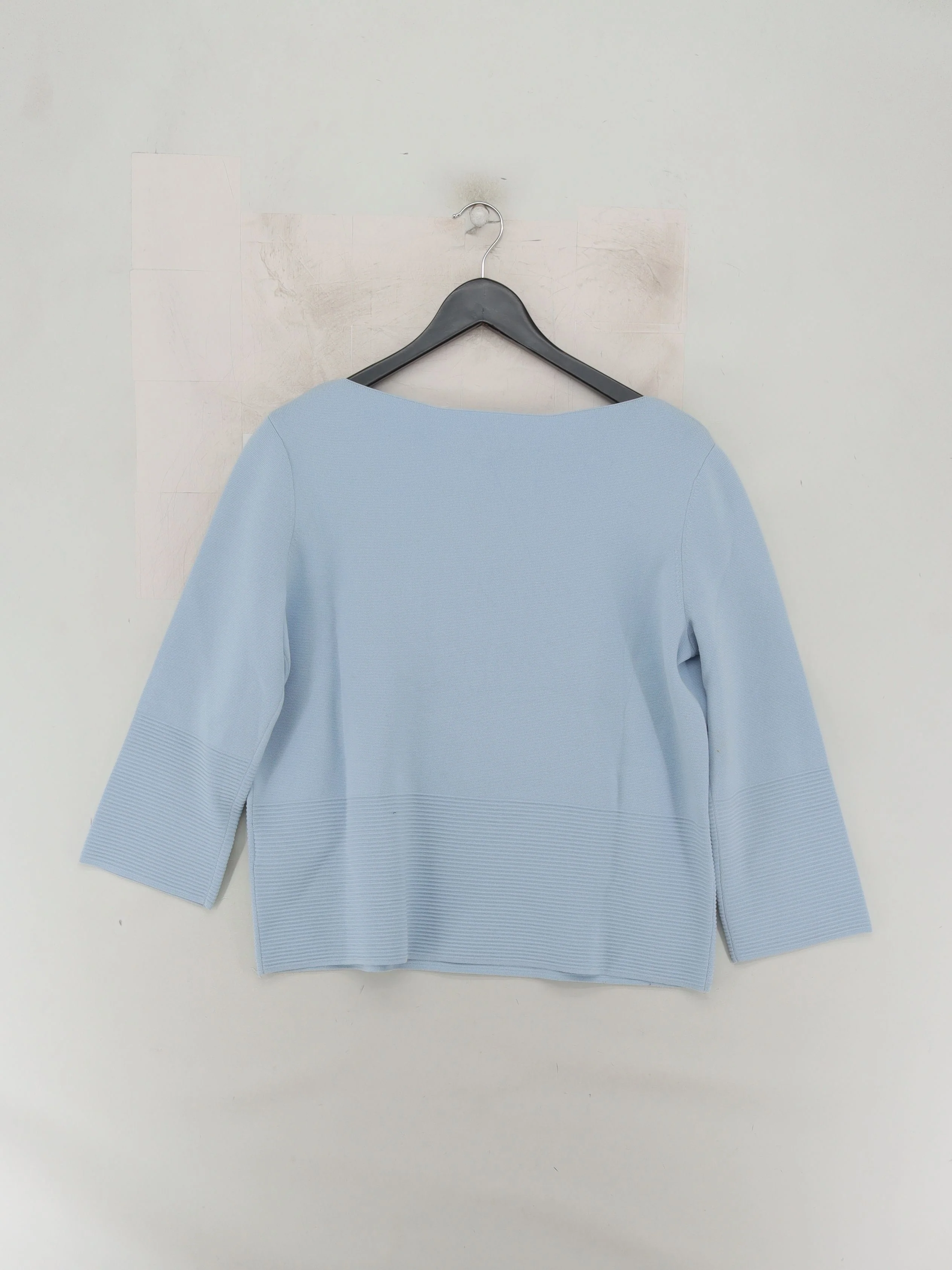 Hobbs Women's Top M Blue Viscose with Polyamide 3/4 Sleeve Round Neck Basic - Image 2