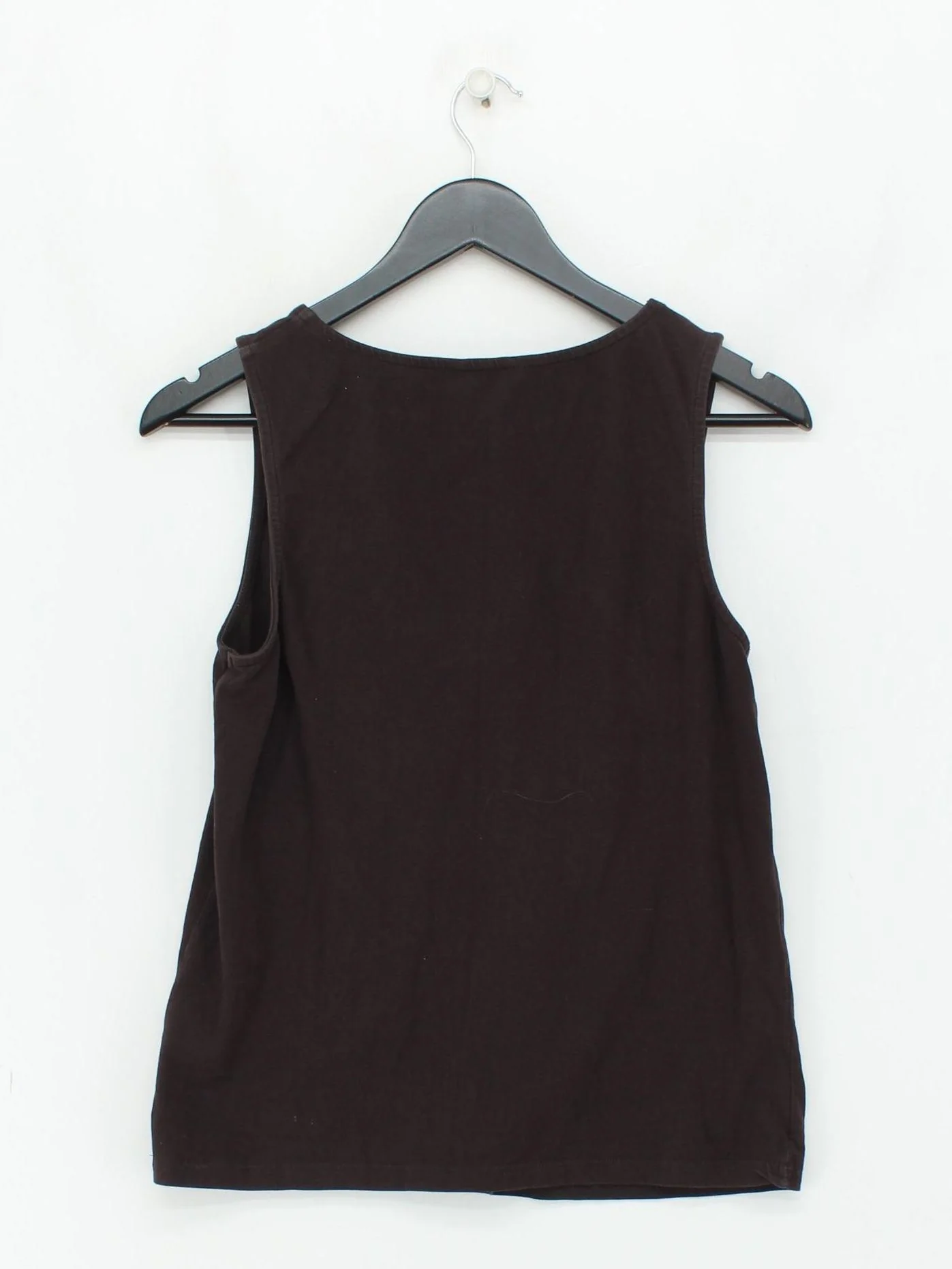 Hobbs Women's Top M Brown Cotton with Elastane Sleeveless V-Neck Basic - Image 2