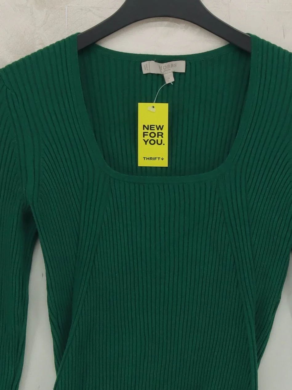 Hobbs Women's Top M Green 100% Other Long Sleeve Square Neck Basic - Image 3