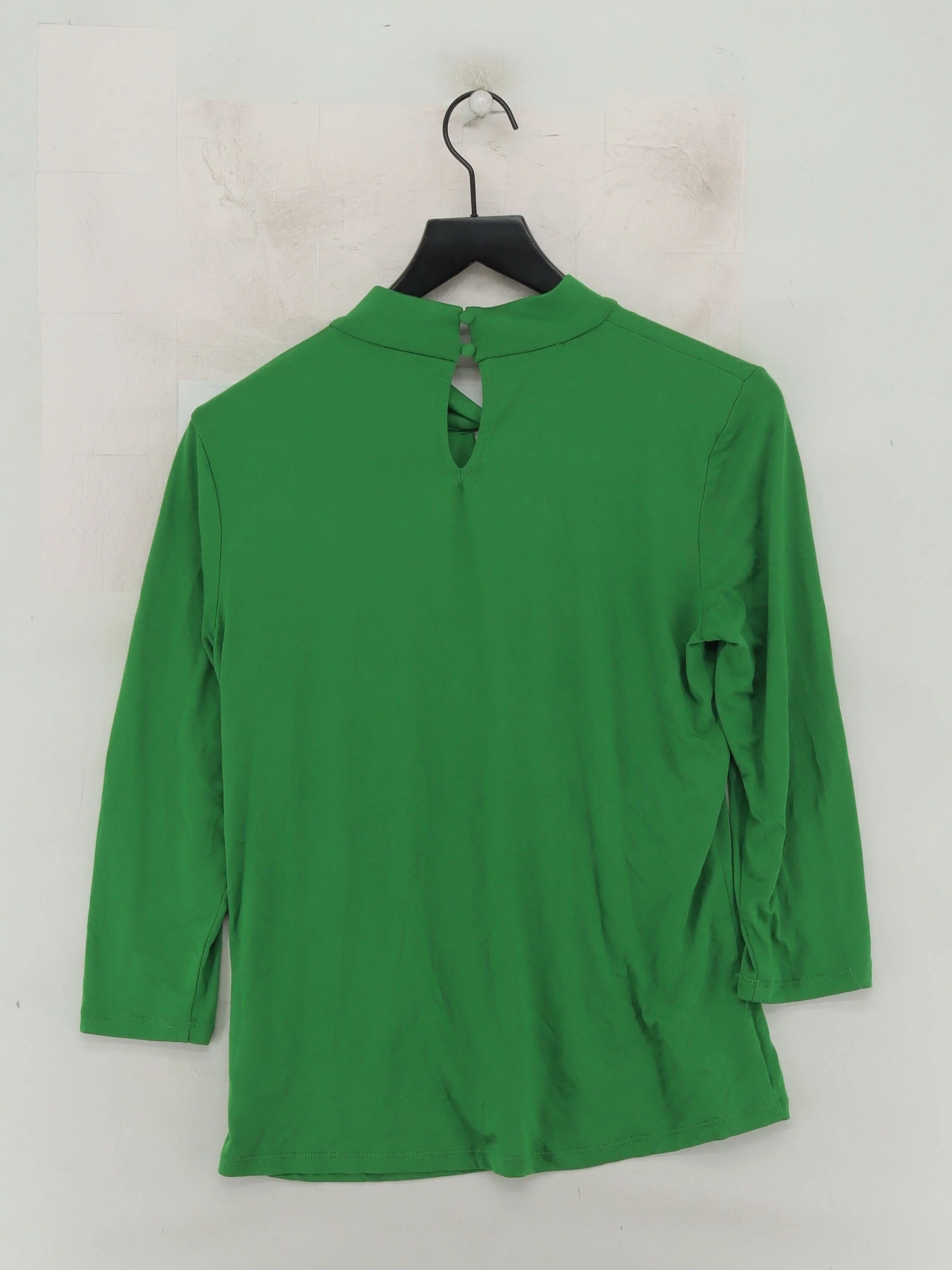 Hobbs Women's Top M Green Viscose with Elastane 3/4 Sleeve High Neck Basic - Image 2