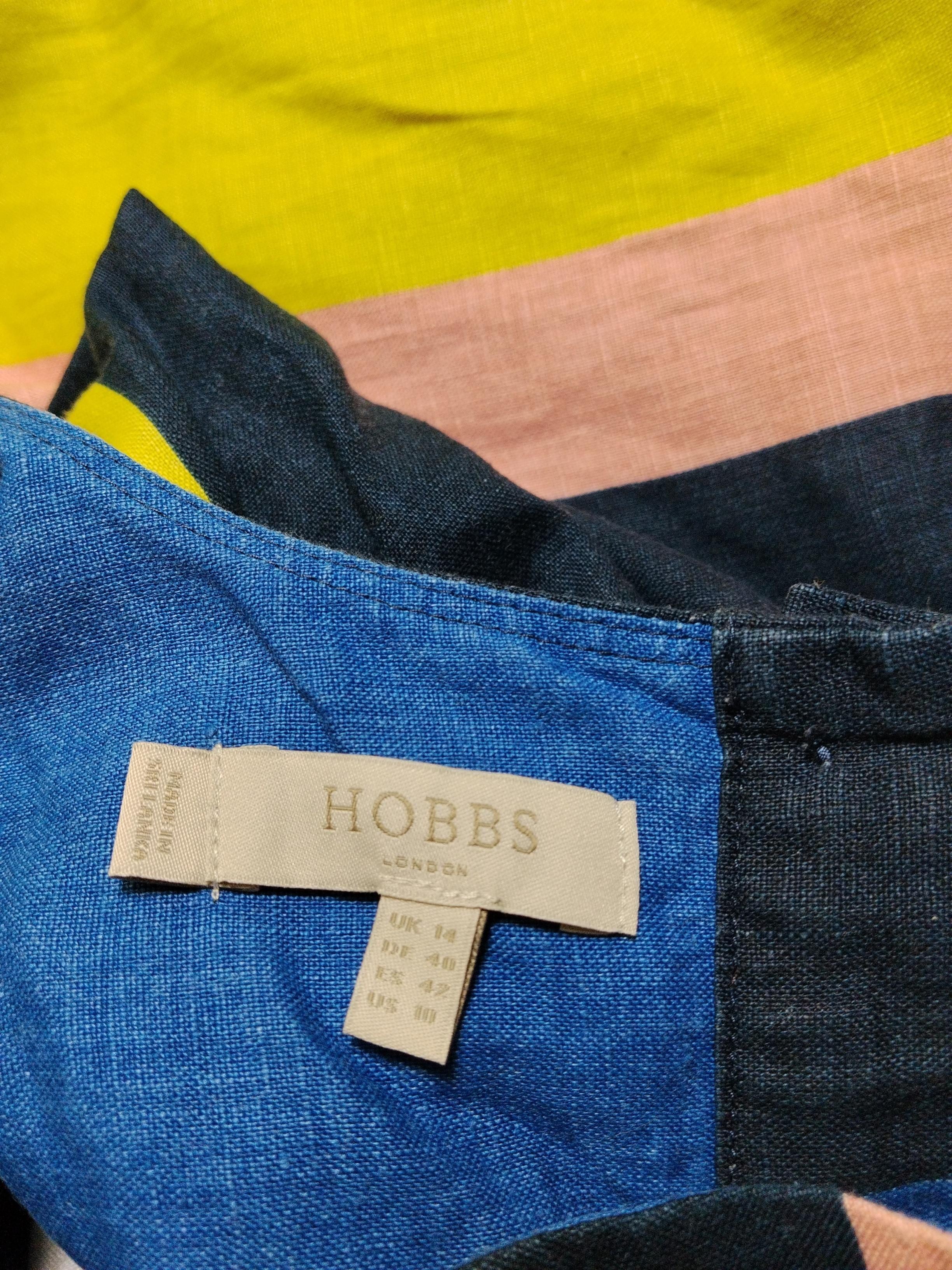 Hobbs Women's Top M Multi Striped 100% Linen Sleeveless Round Neck Basic - Image 6