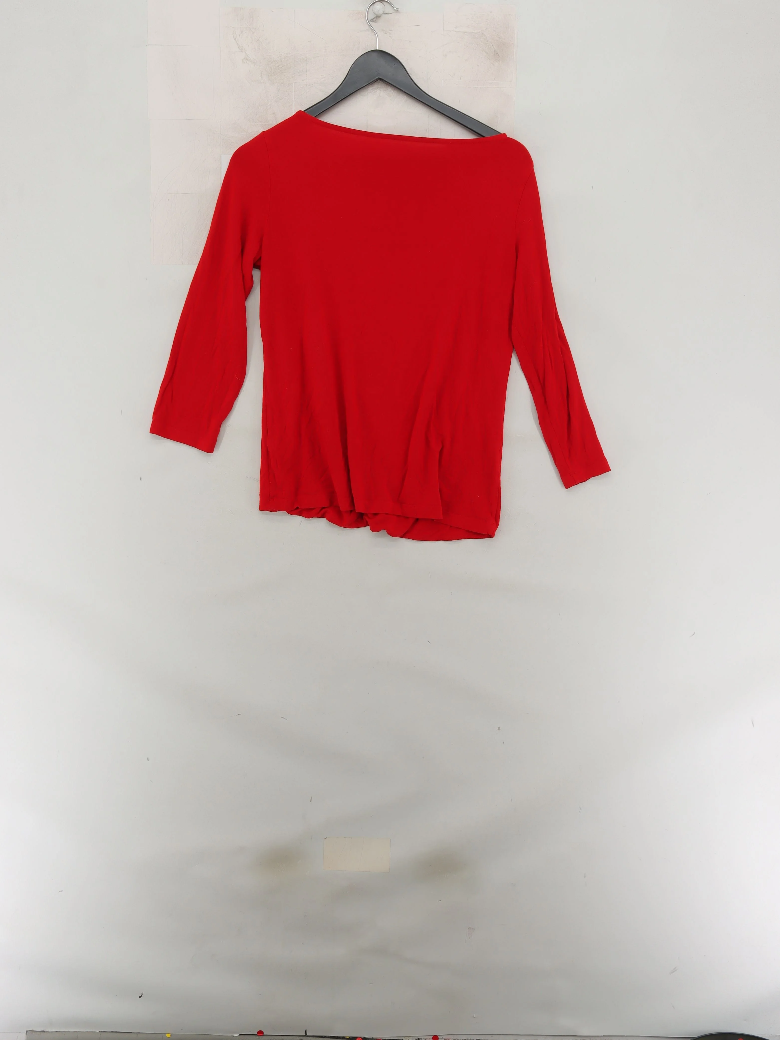 Hobbs Women's Top M Red Viscose with Elastane 3/4 Sleeve Round Neck Basic - Image 2