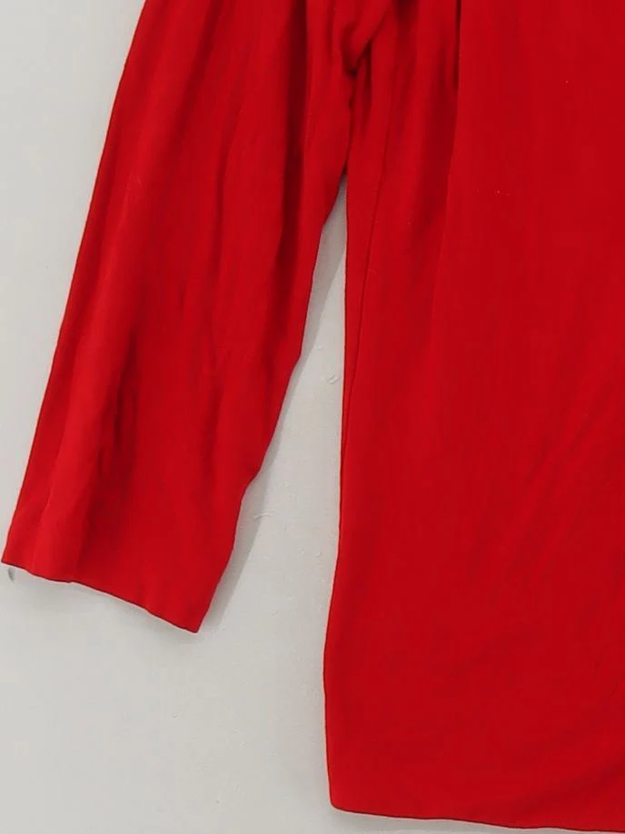 Hobbs Women's Top M Red Viscose with Elastane 3/4 Sleeve Round Neck Basic - Image 4